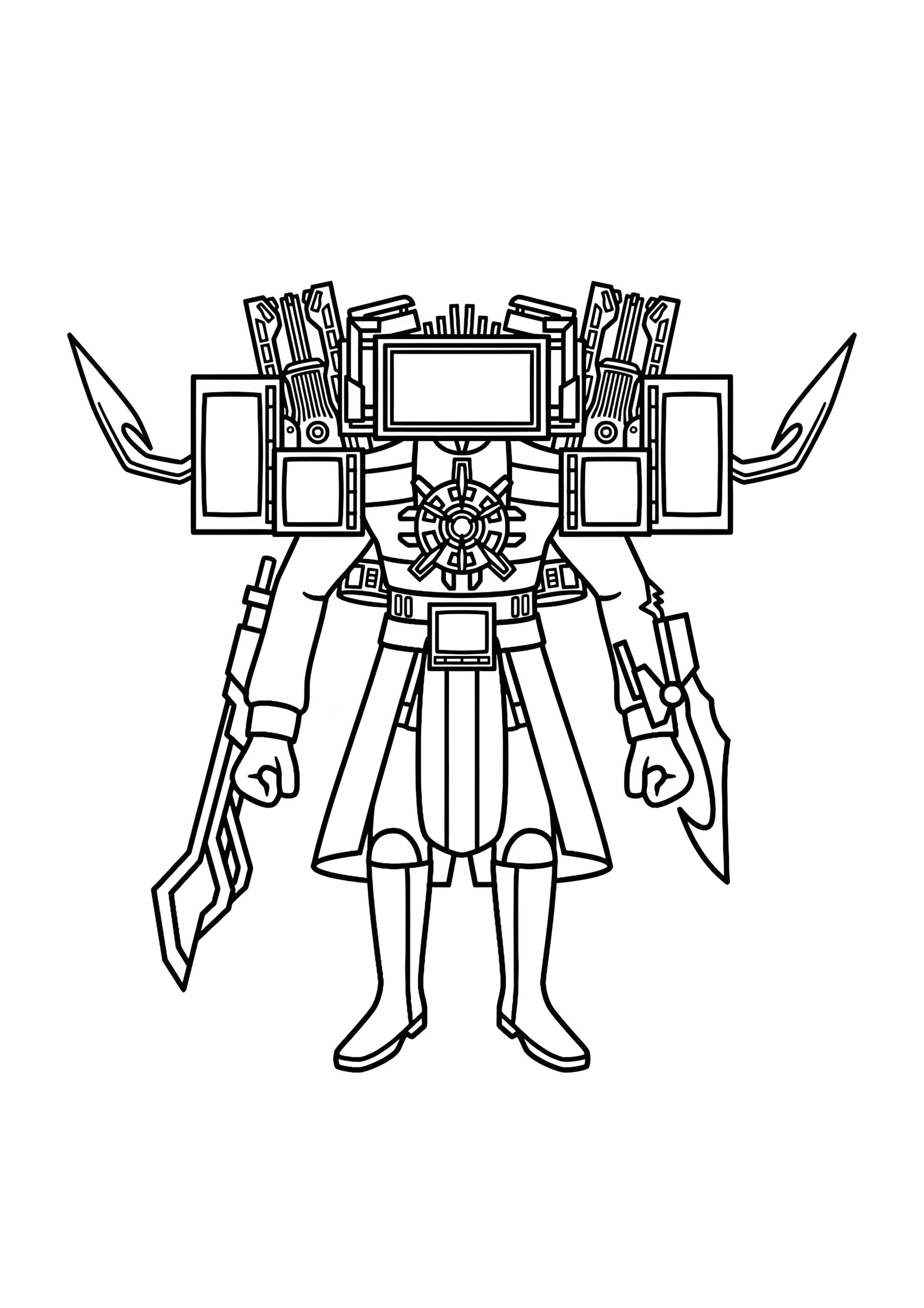 Раскраска NEW UPGRADED TITAN TV MAN 2.0