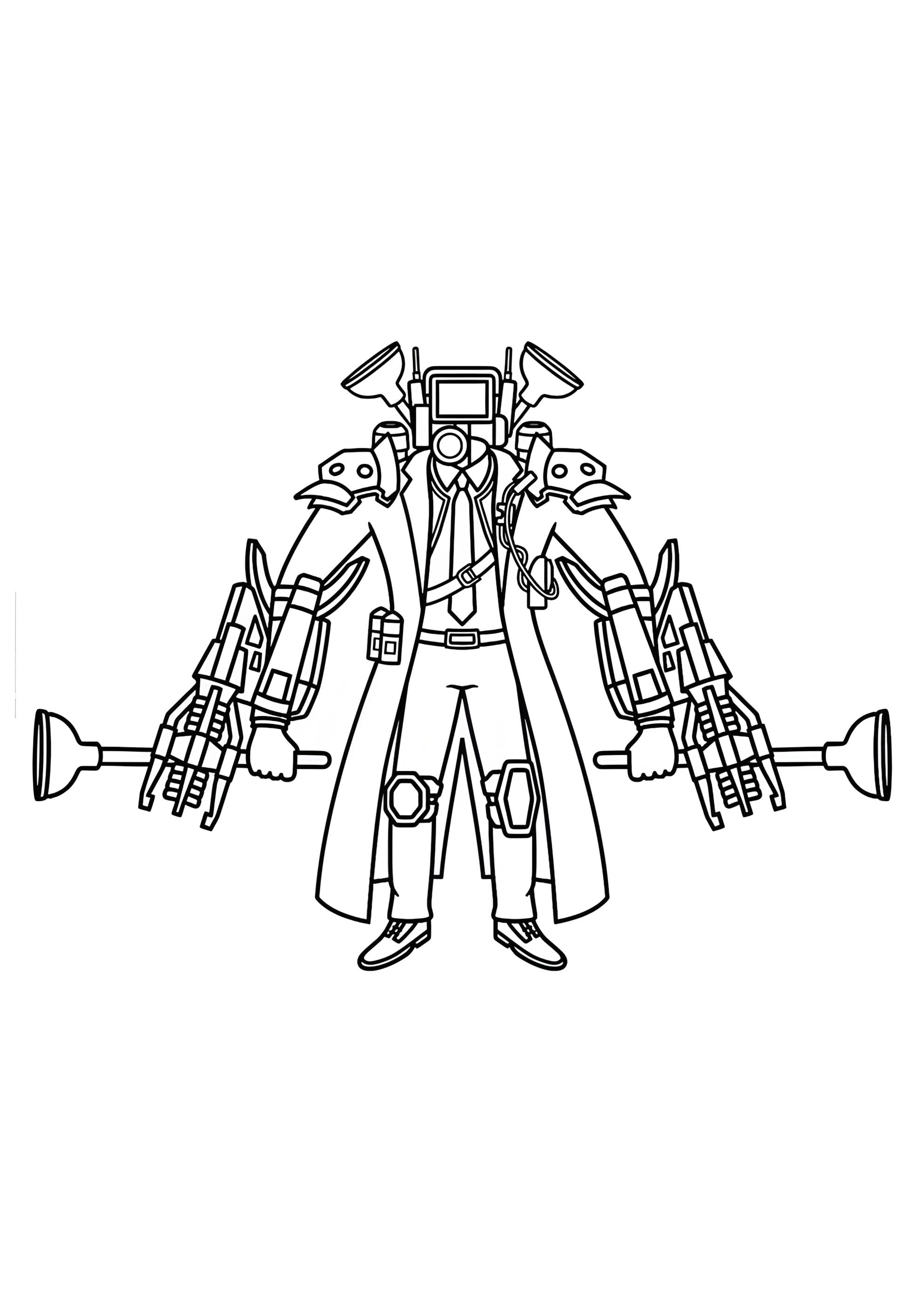 Раскраска Обновленный вантуз-мен камерамен