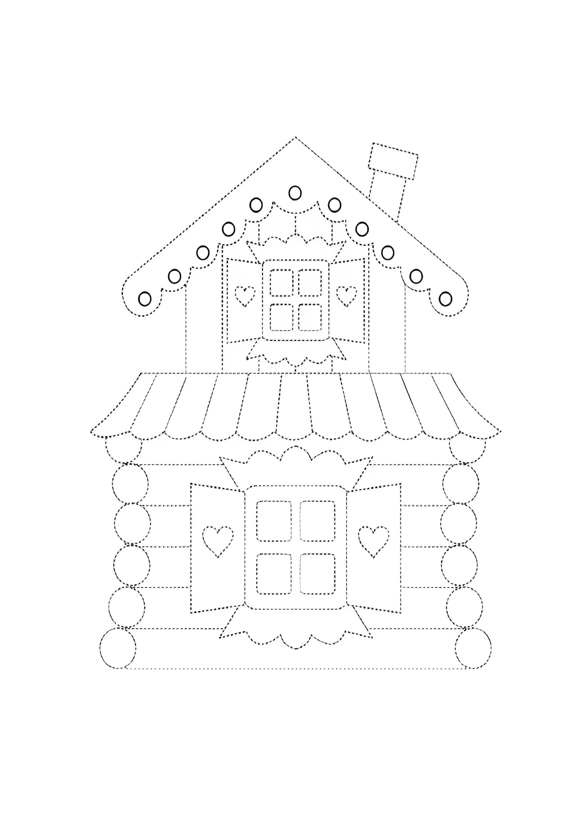 Раскраска Обведи Теремок