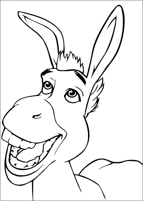 Раскраска Осел из Шрека
