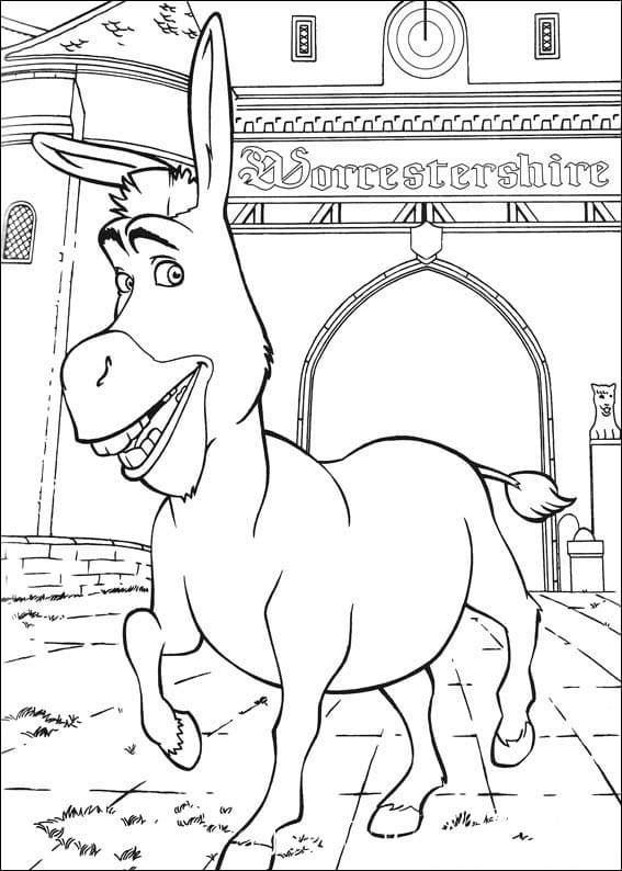 Раскраска Осел