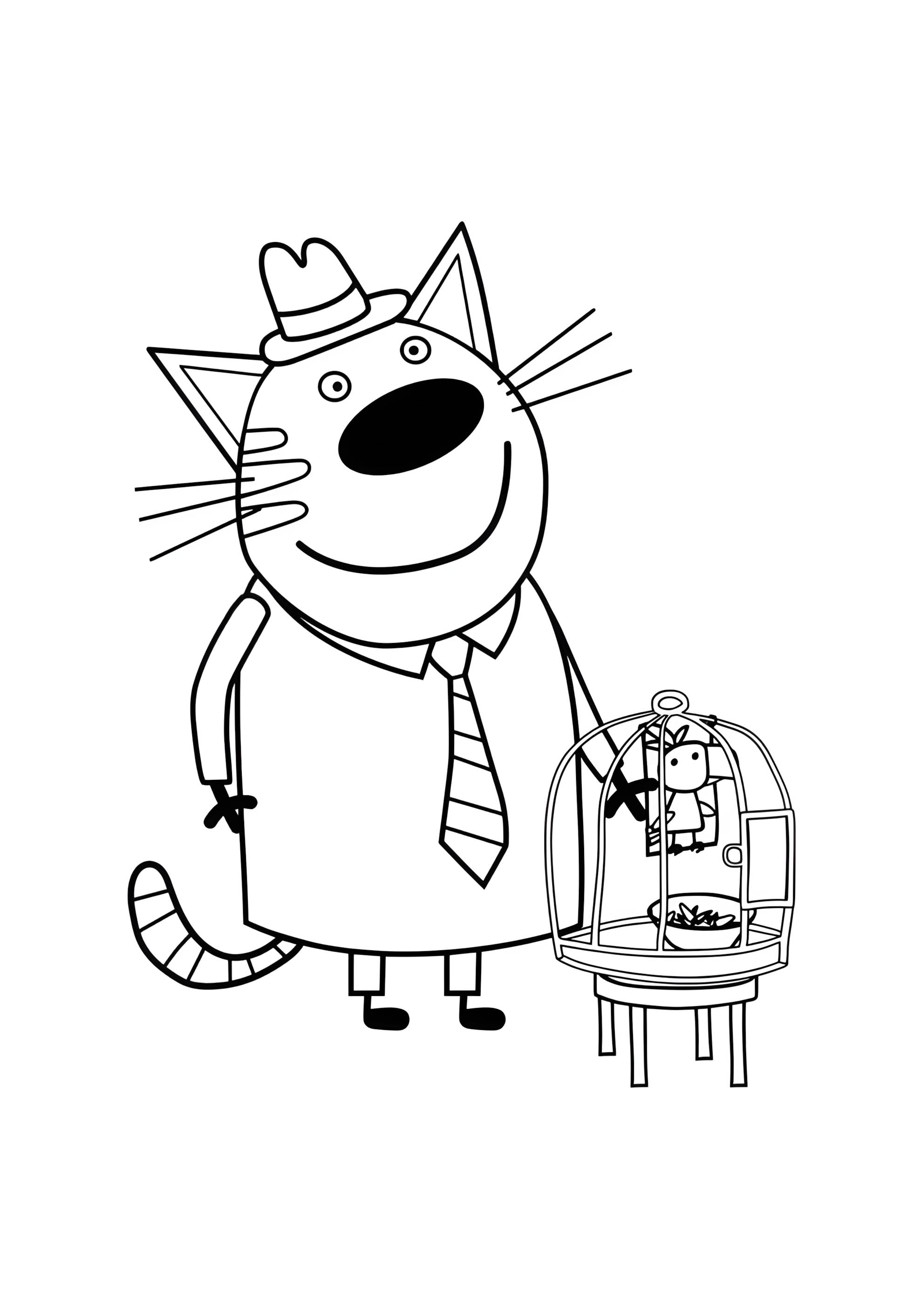 Раскраска Папа и птичка