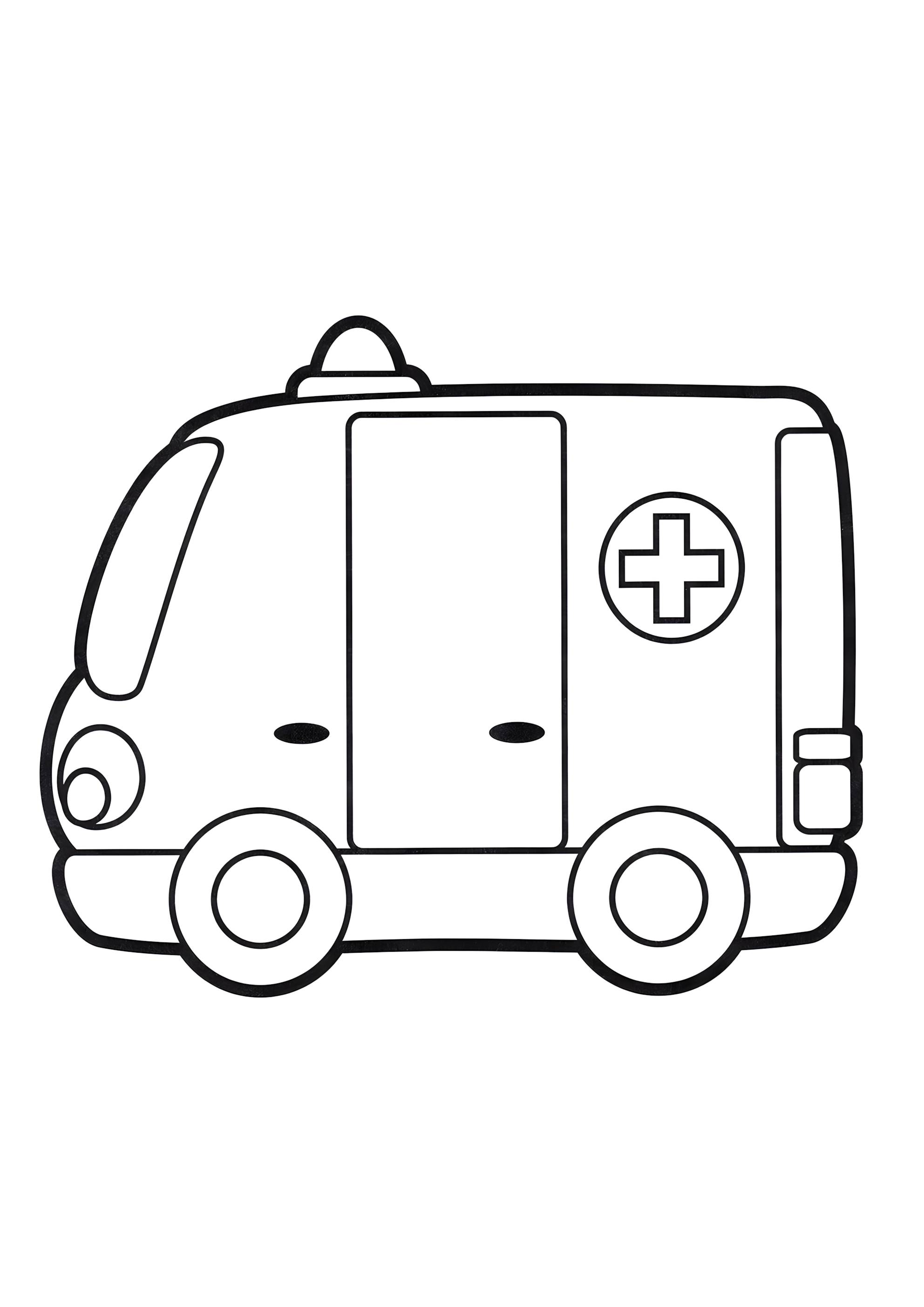 Раскраска Простая машинка скорой помощи
