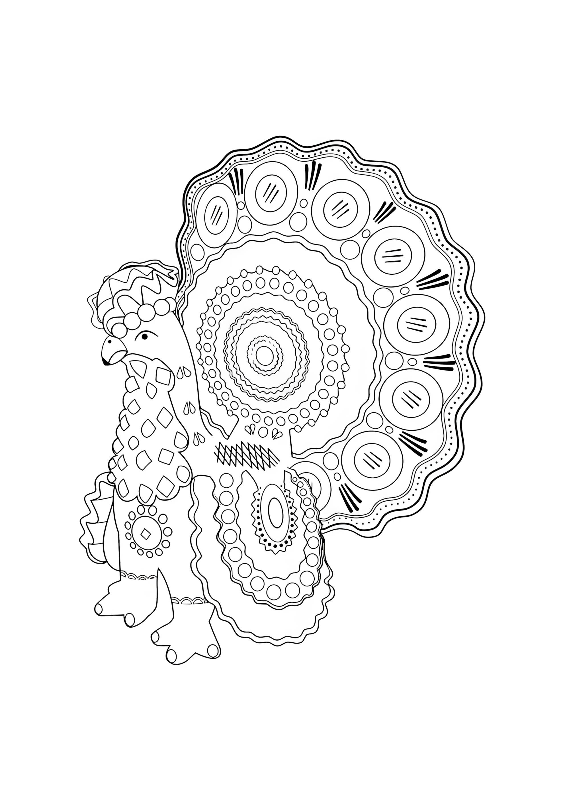 Раскраска Птичка Дымковская игрушка