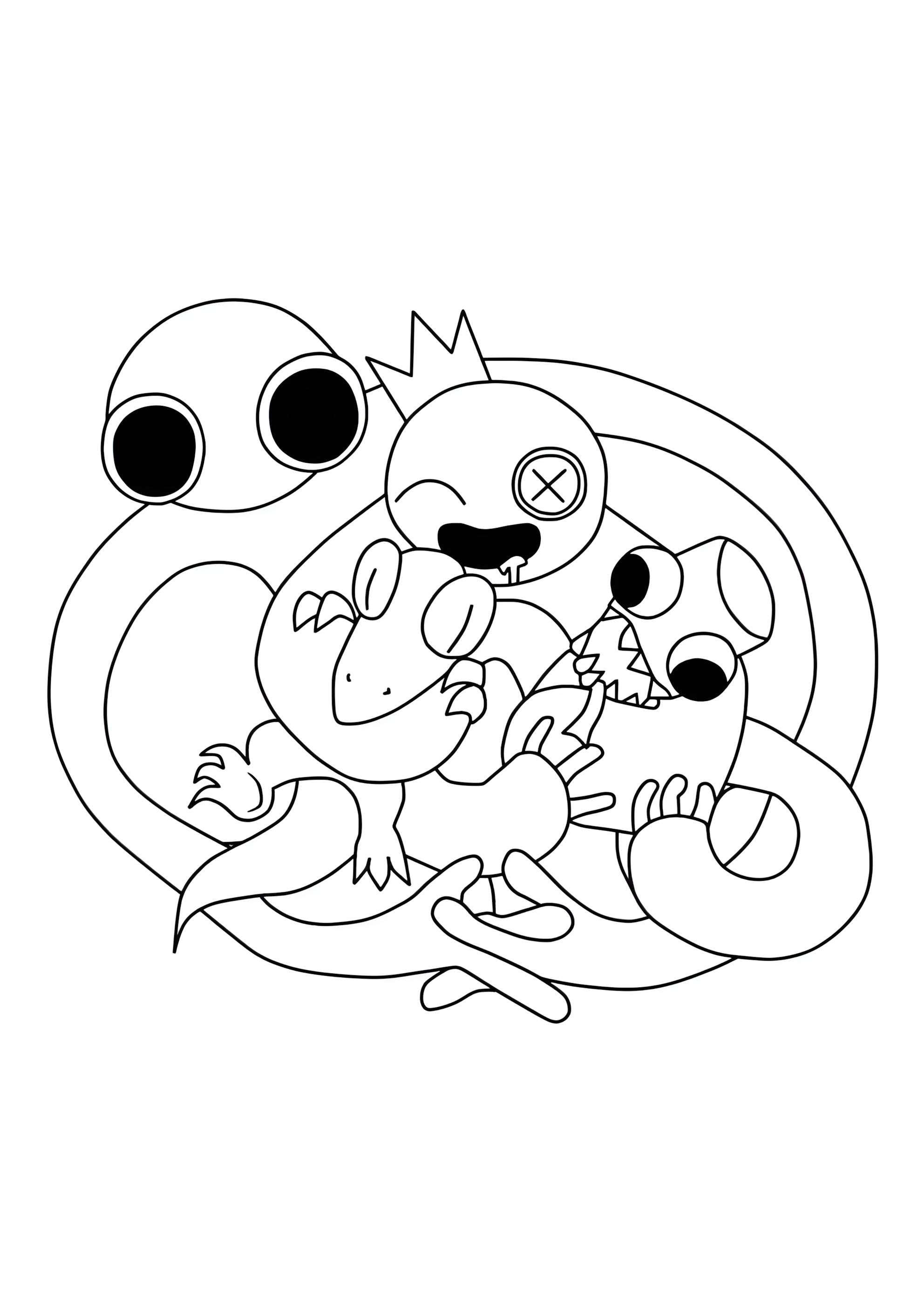 Раскраска Радужные друзья группа