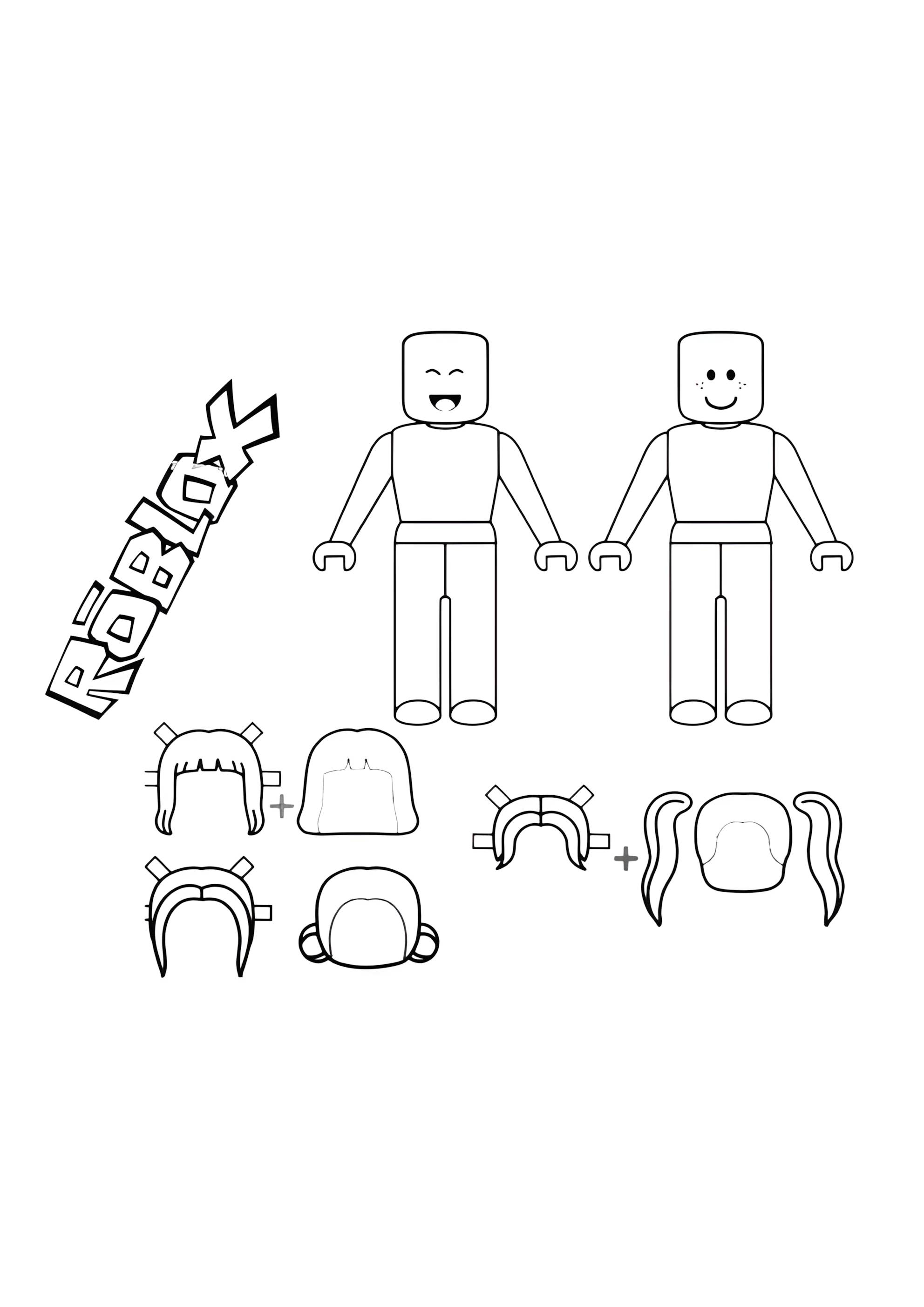 Раскраска Роблокс бумажные