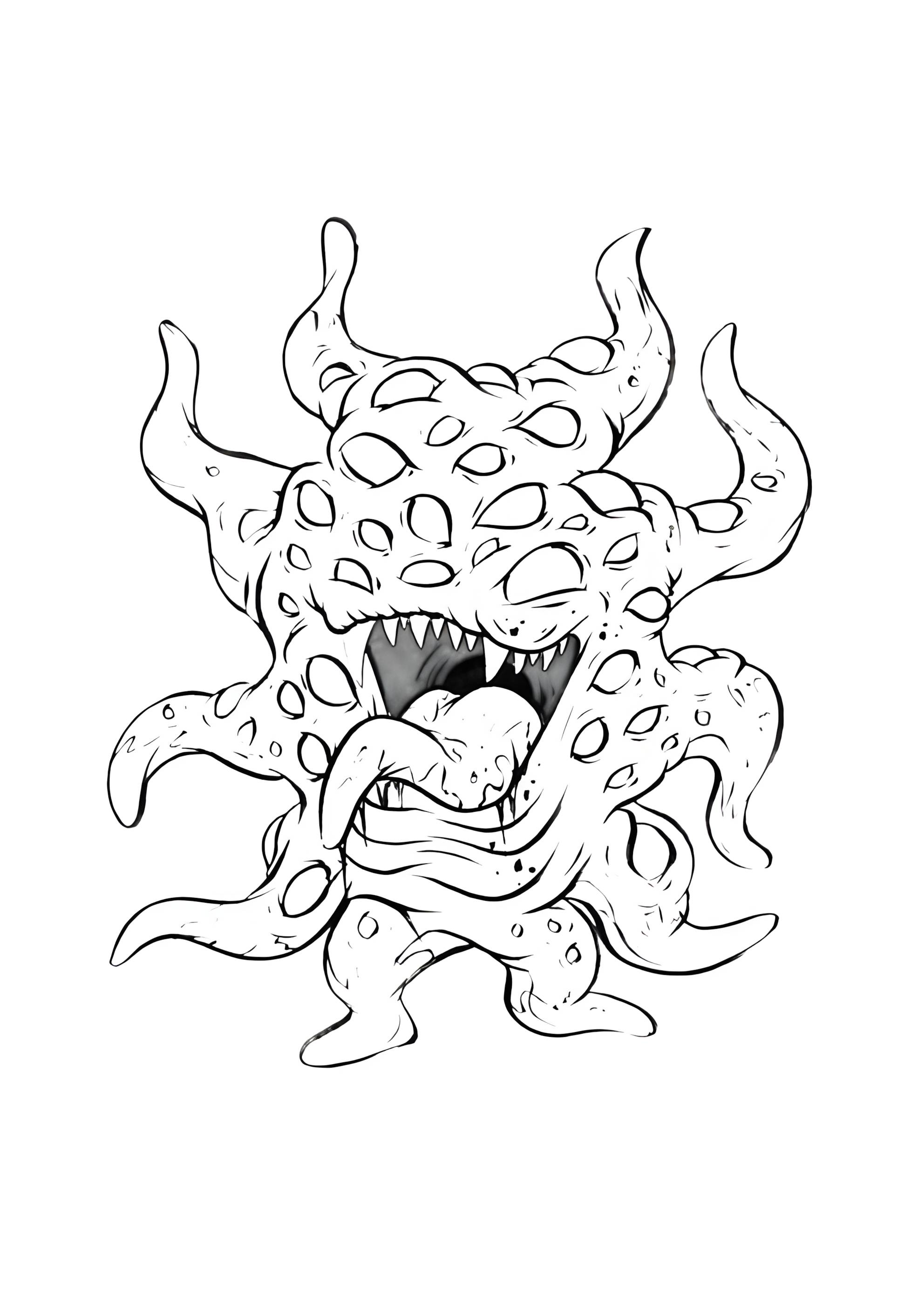 Раскраска Роблокс двери монстры глаза