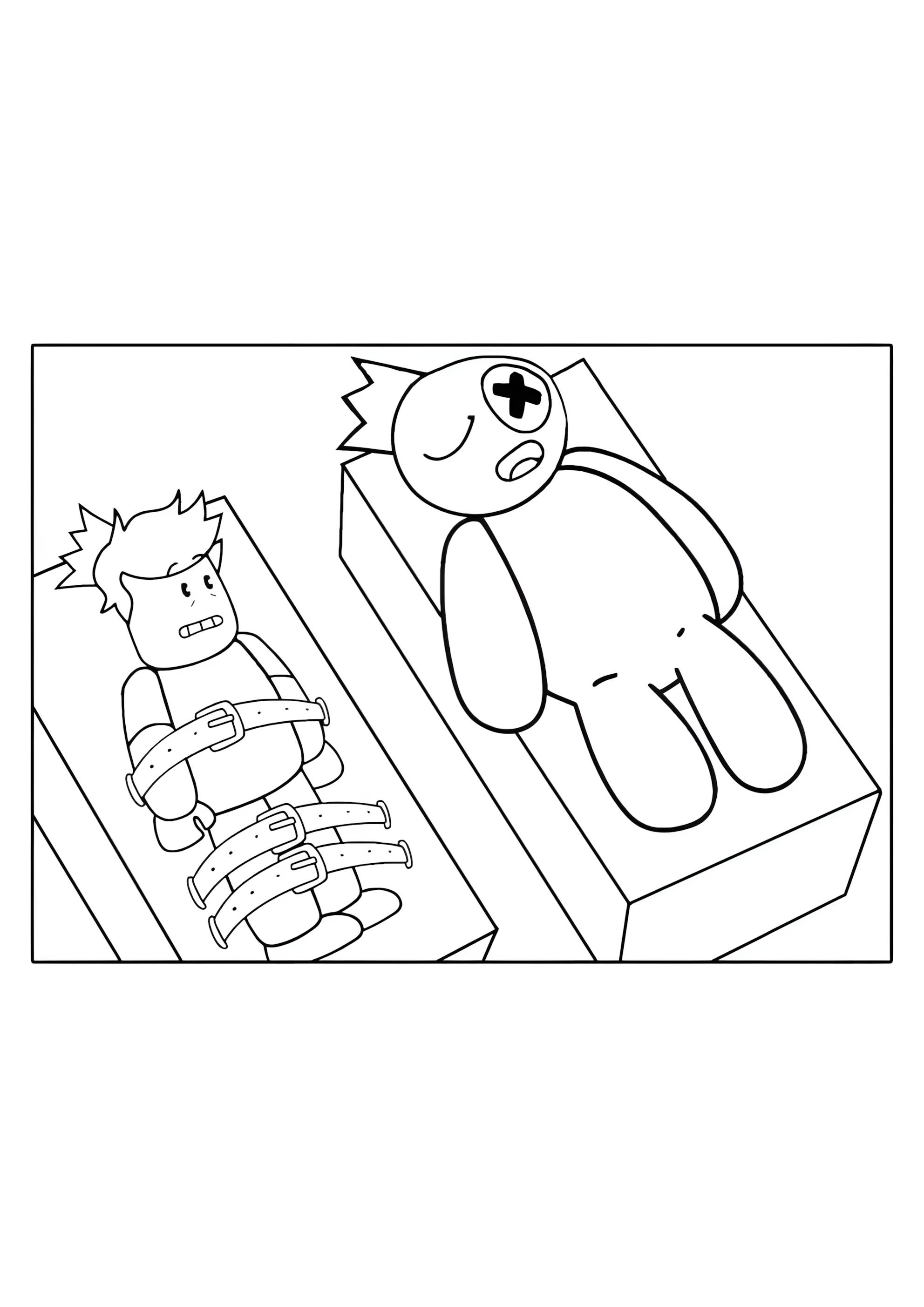 Раскраска Роблокс Радужные друзья персонажи