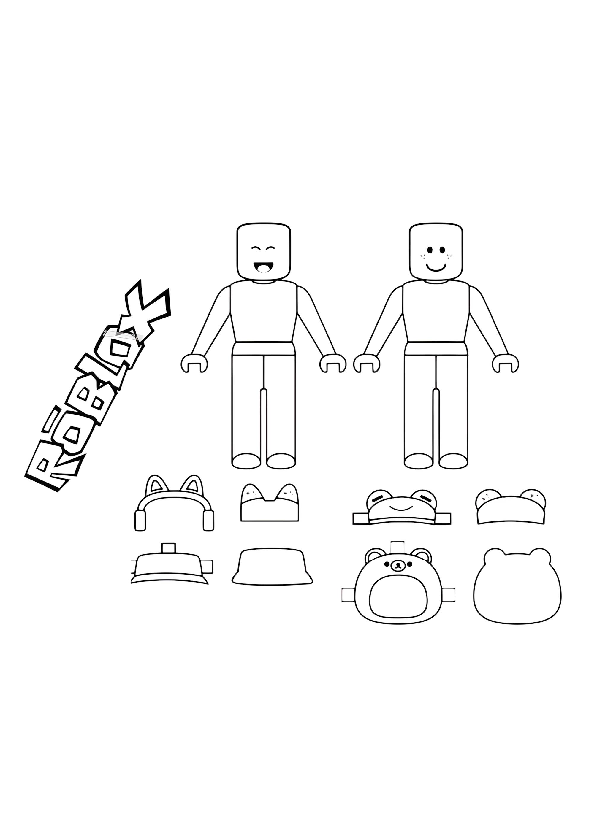 Раскраска Роблокс вырежи