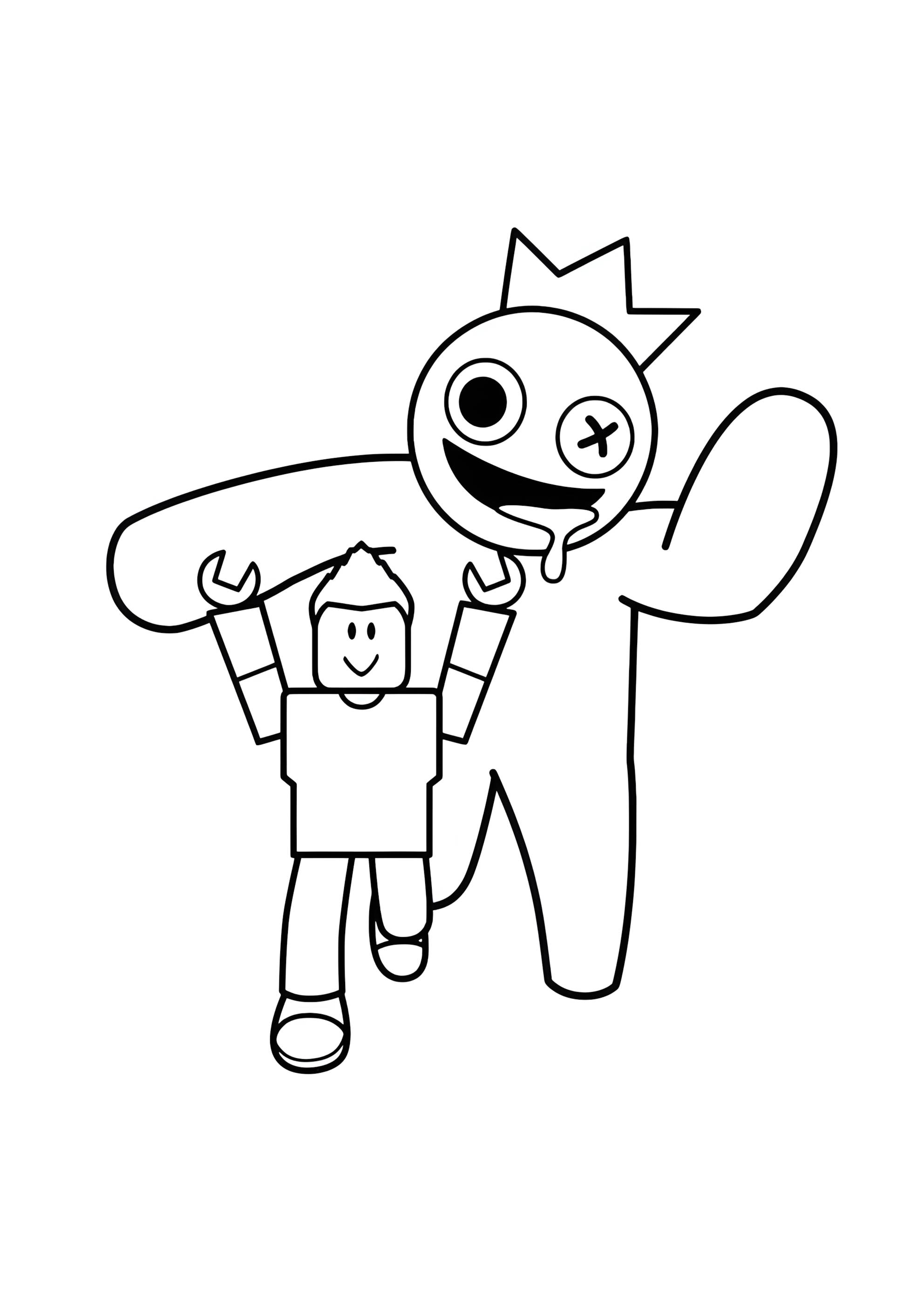 Раскраска Синий и Роблок