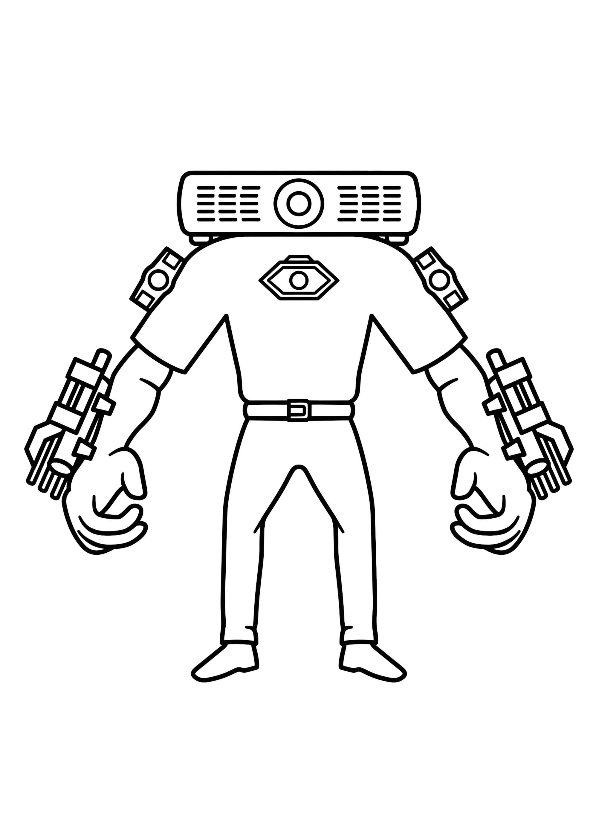 Раскраска Скибиди проектор мэн
