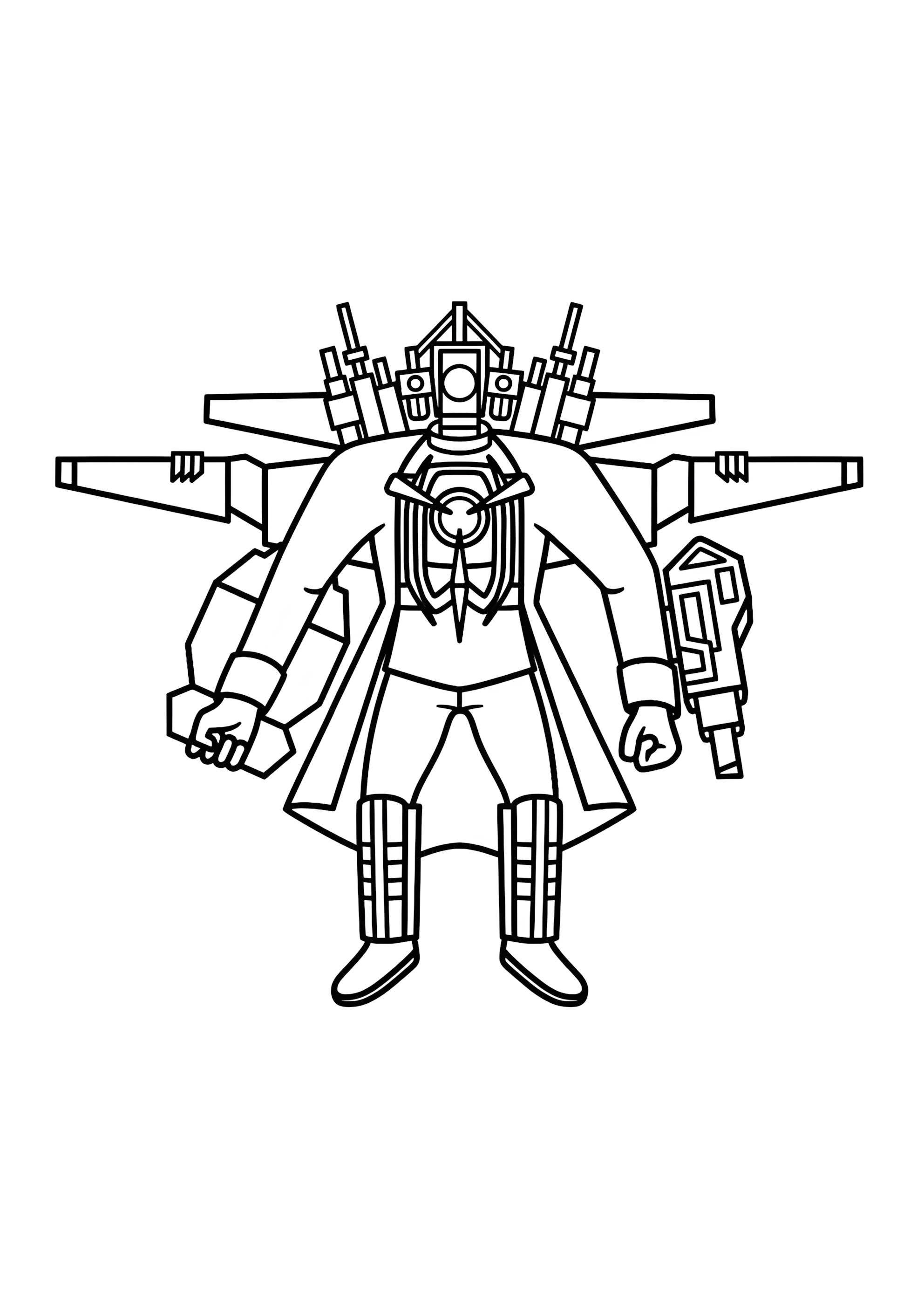 Раскраска Скибиди титан камерамэн