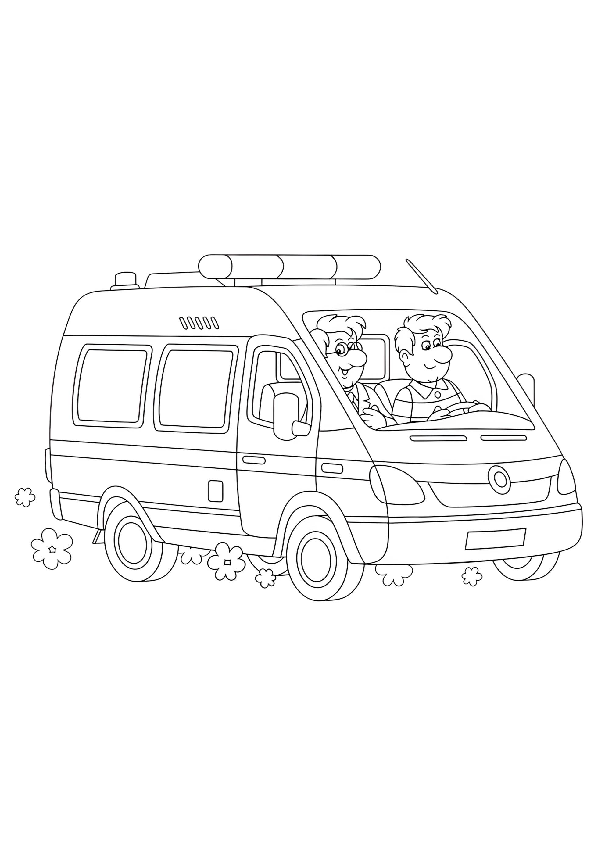 Раскраска Скорая помощь едет на вызов