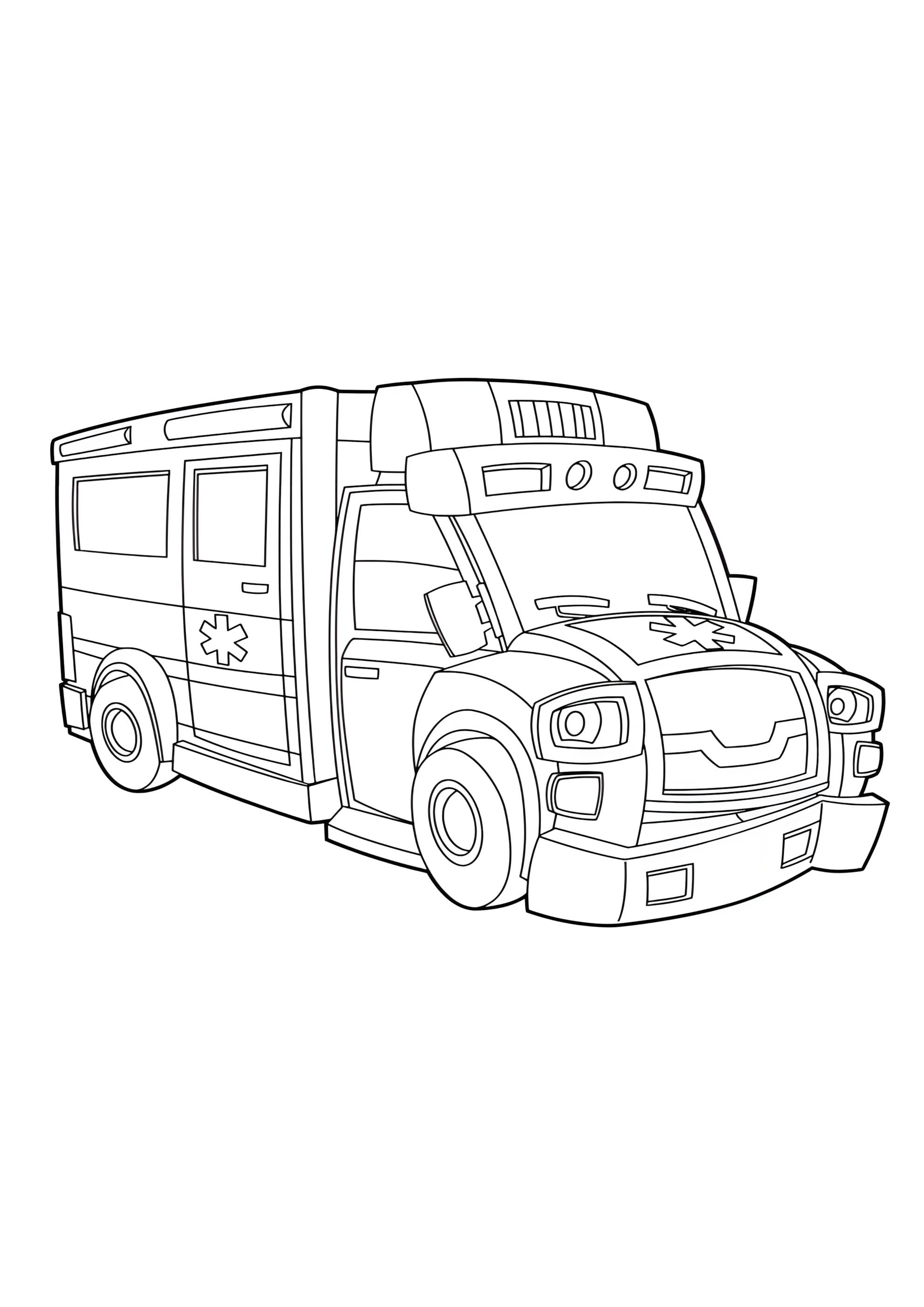 Раскраска Скорая помощь машина
