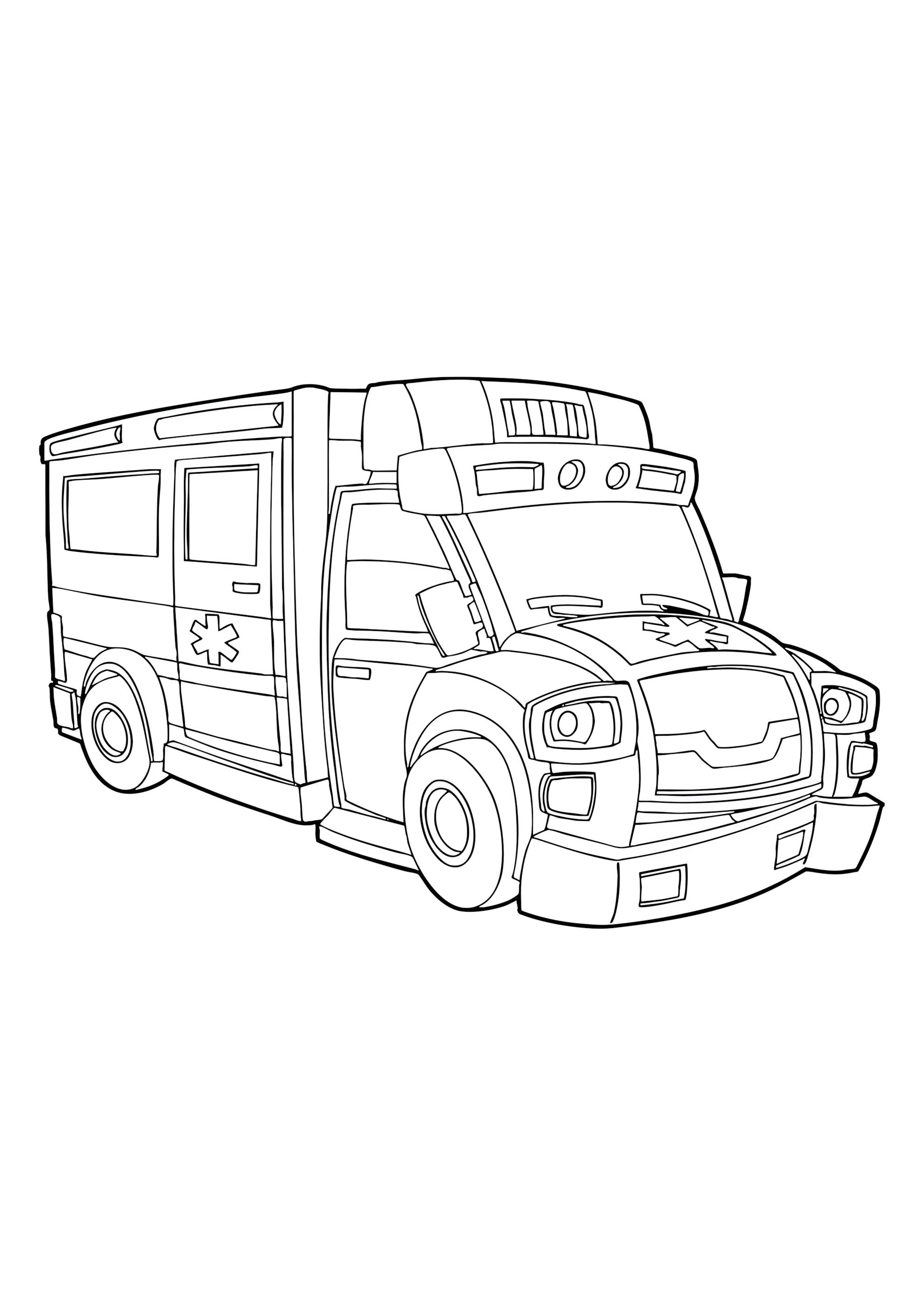 Раскраска Скорая помощь с глазами