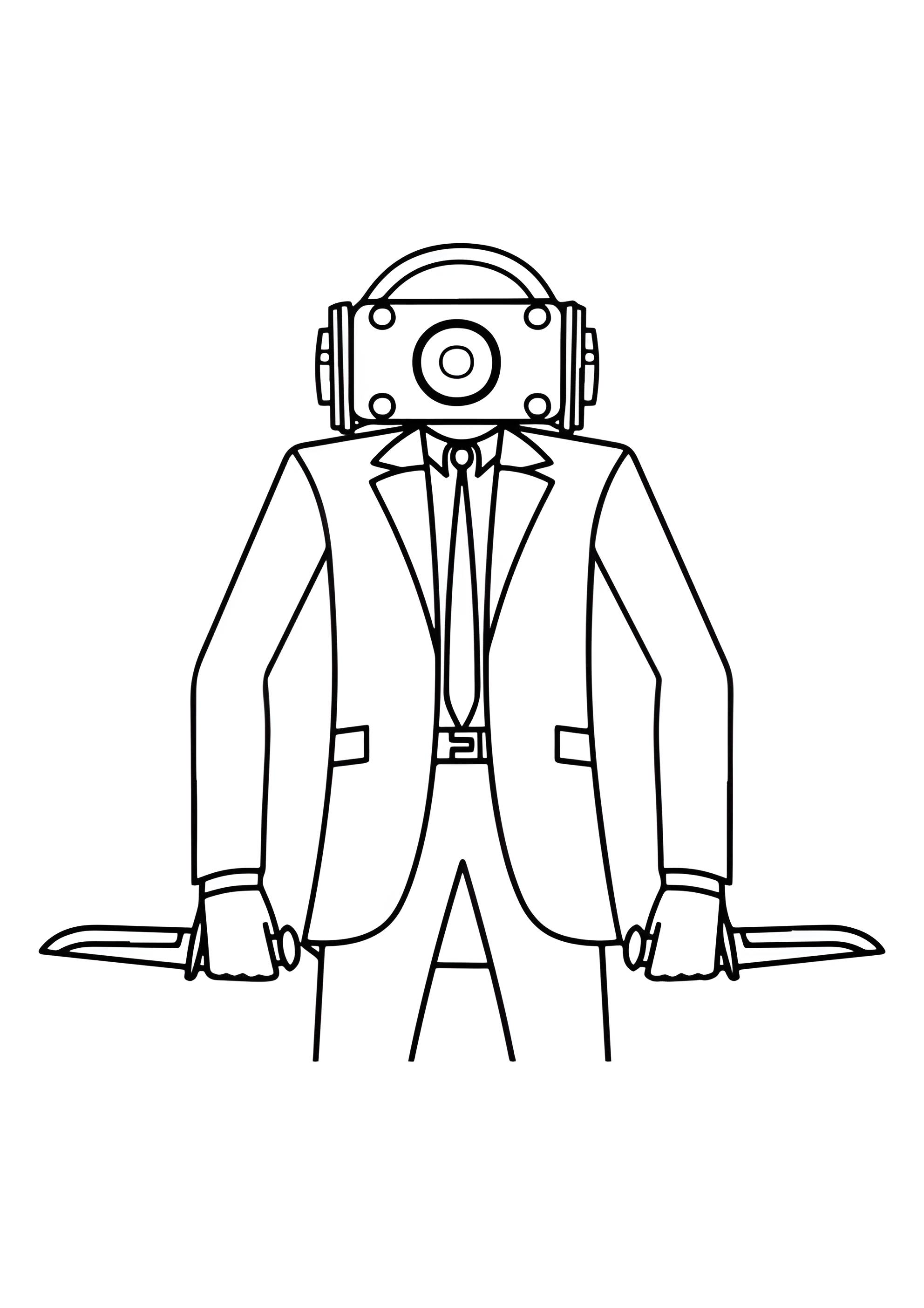 Раскраска СпикерМен с ножами