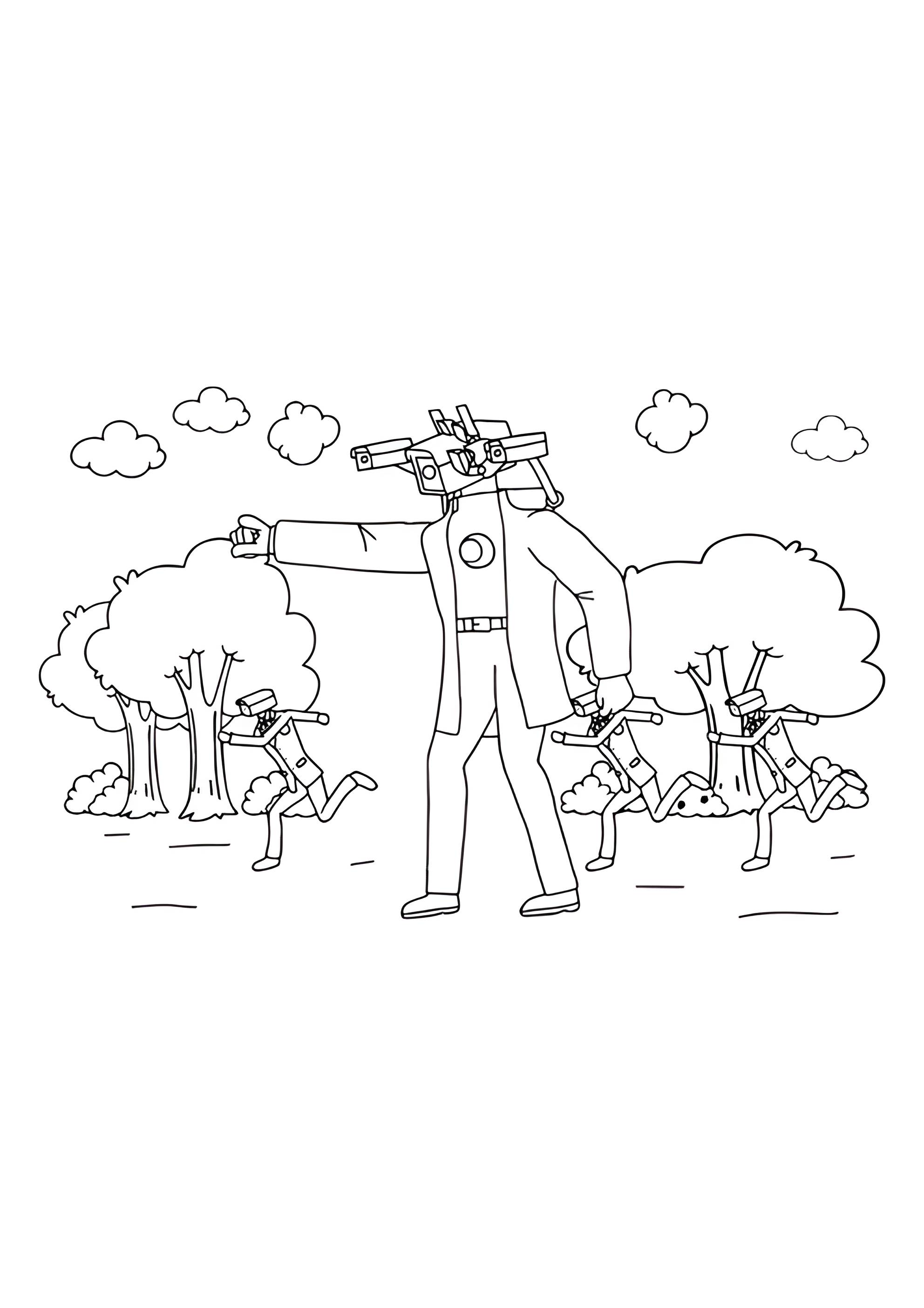 Раскраска Титан КамераМен и другие КамераМены