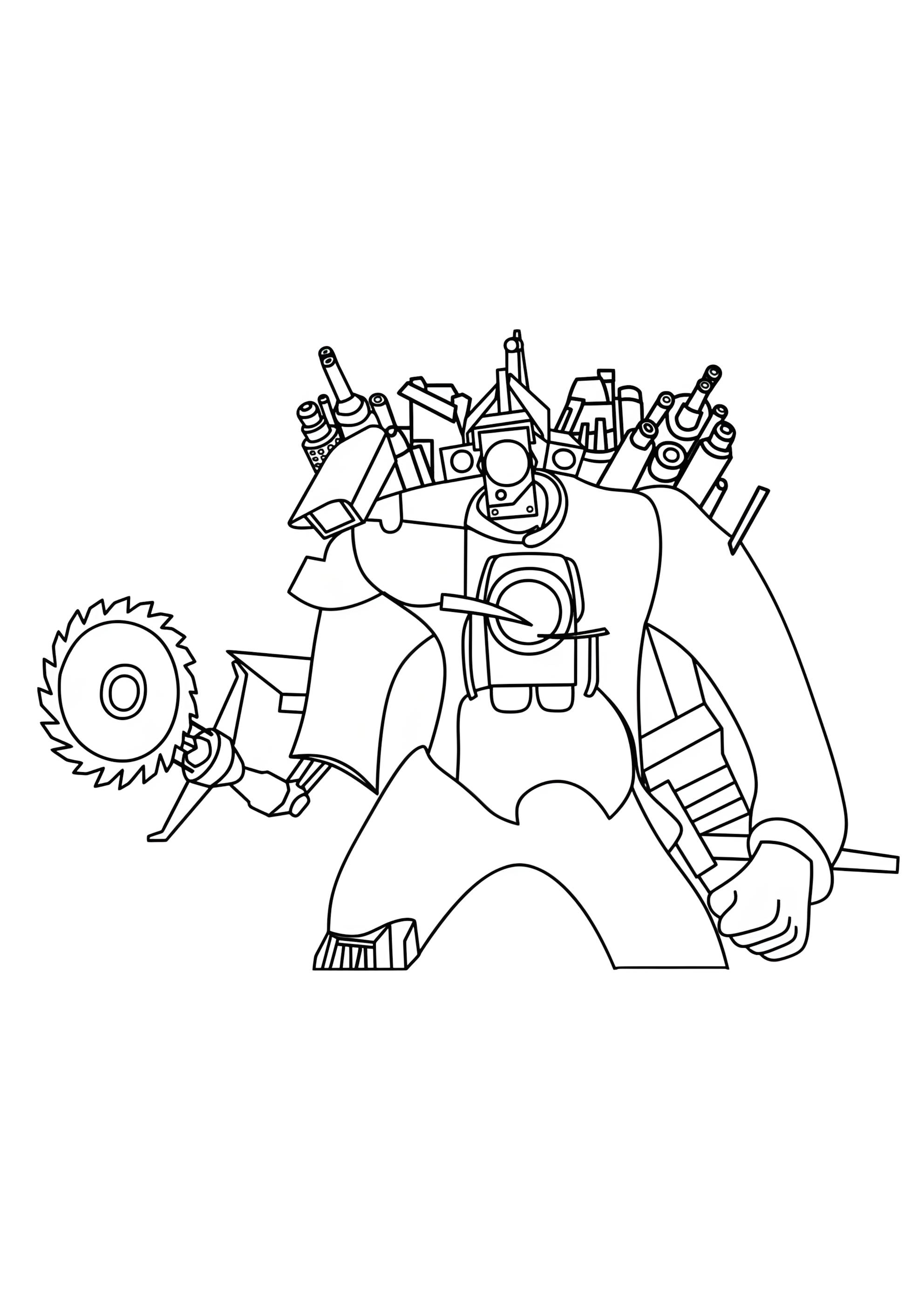 Раскраска Титан Камерамен Скибиди