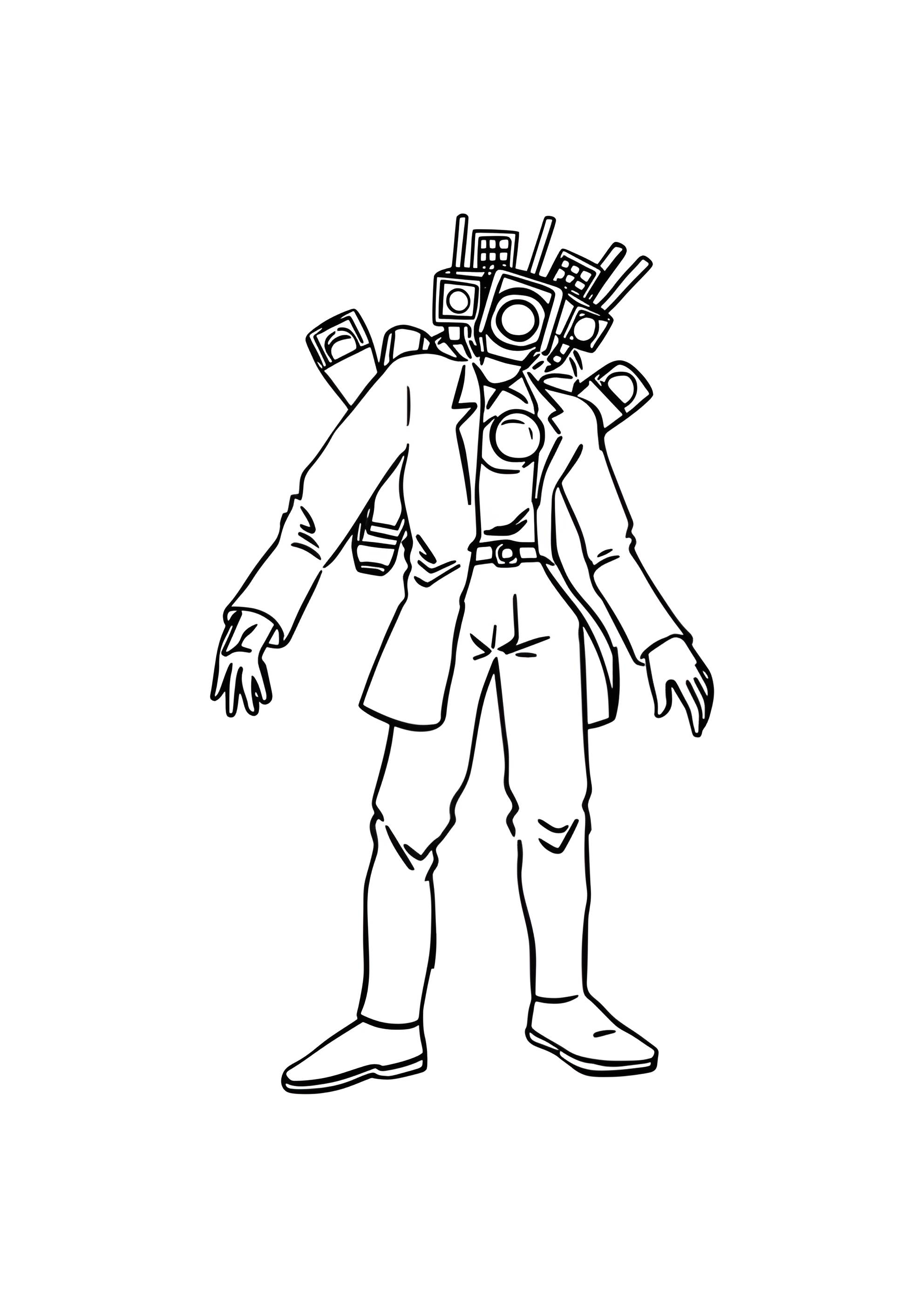 Раскраска Титан КамераМен в полный рост
