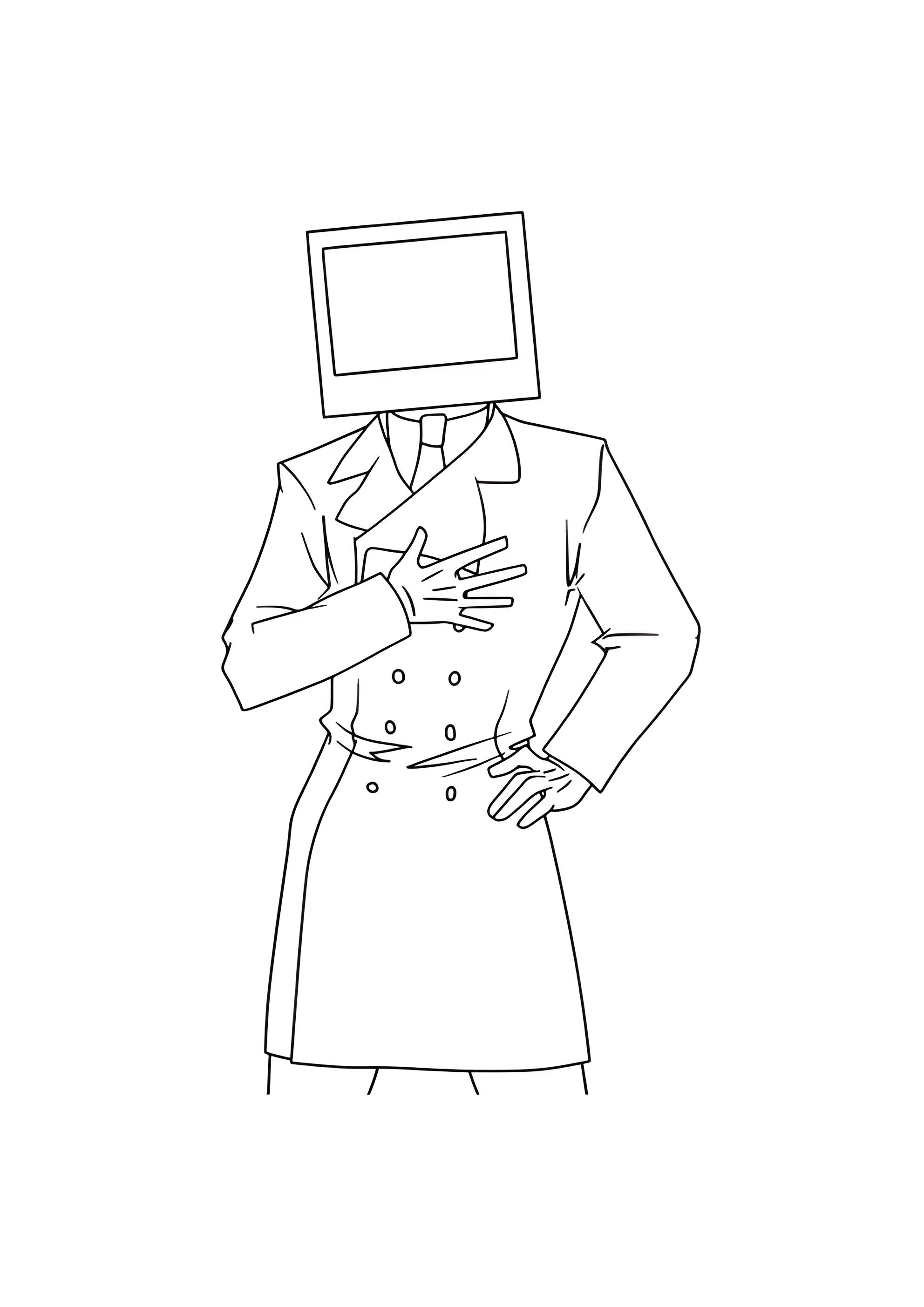 Раскраска ТВ Вумен в плаще