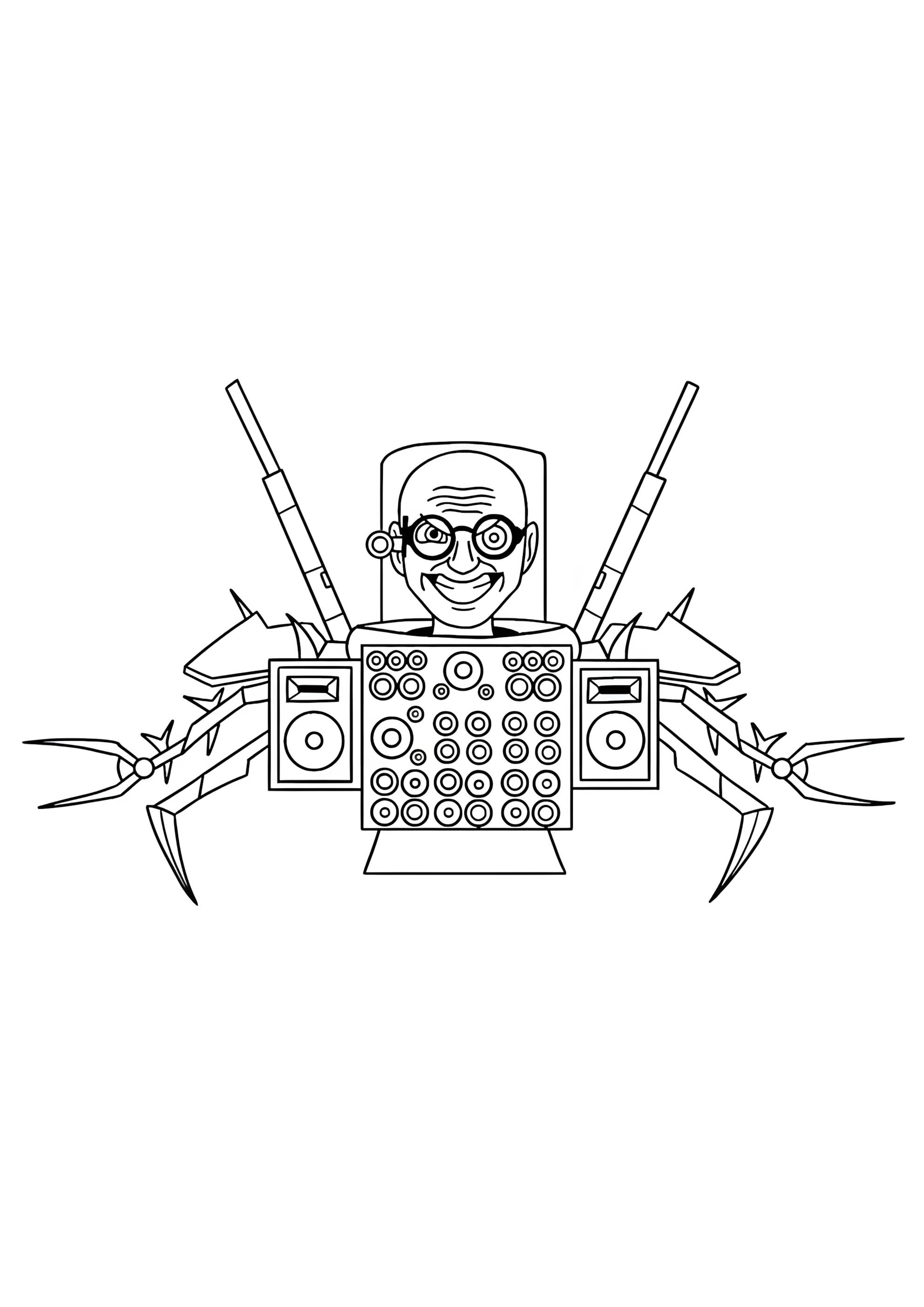 Раскраска Ученый скибиди