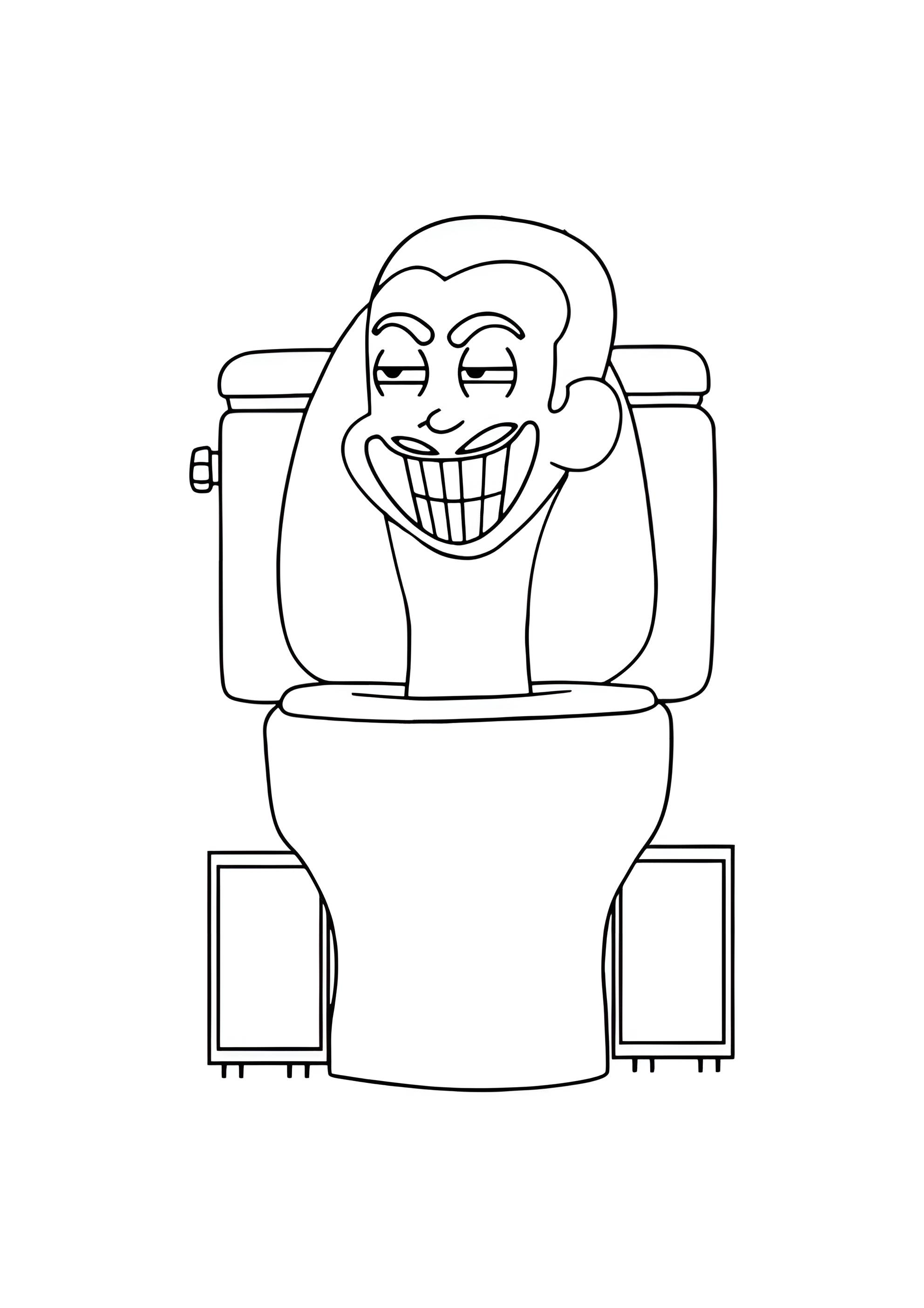 Раскраска Улыбающийся Скибиди Туалет