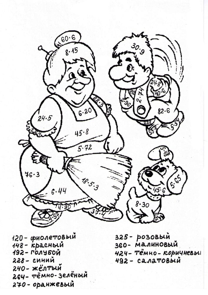 Раскраска Умножение с Карлсоном