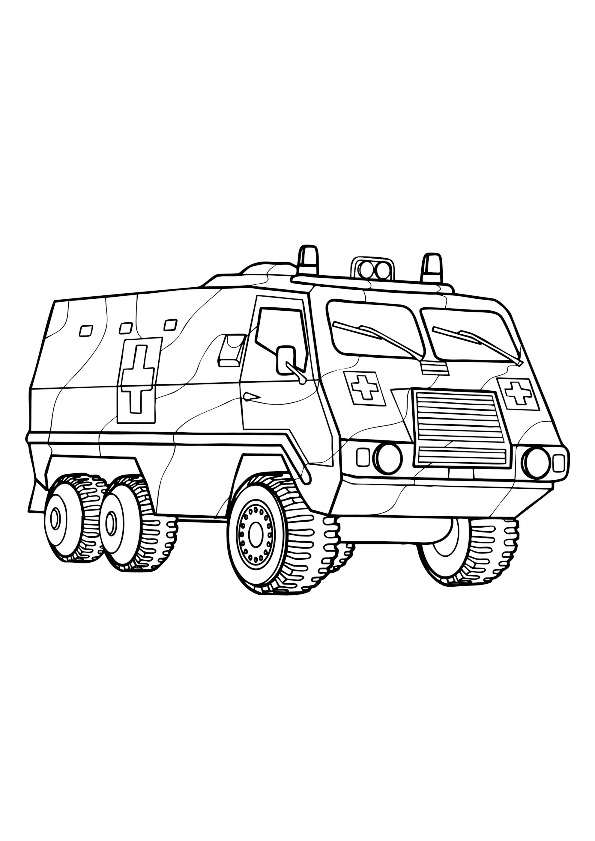 Раскраска Военная скорая помощь