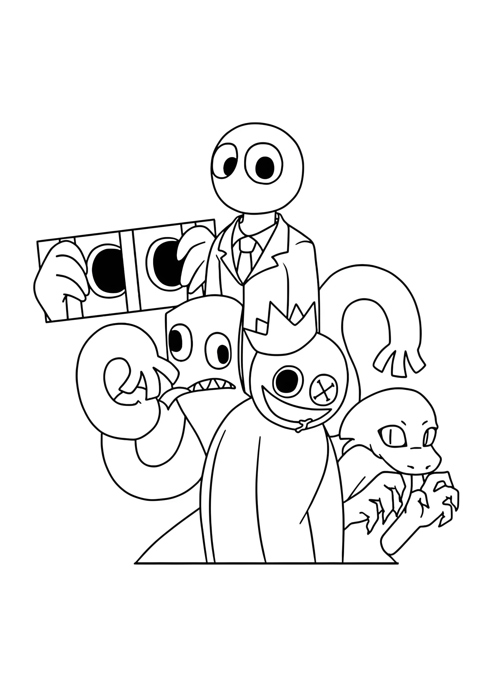 Раскраска Все сборе радужные друзья