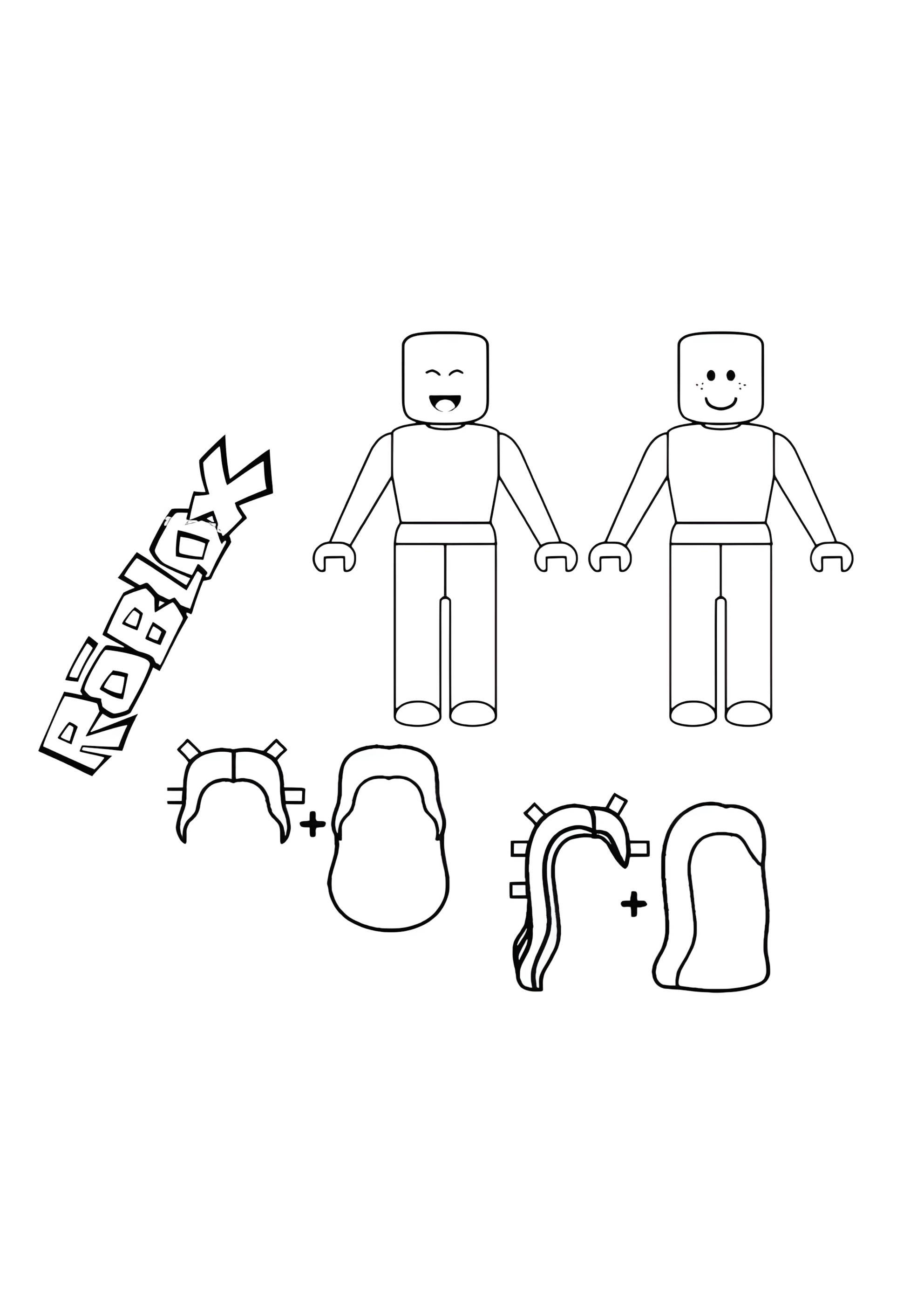 Раскраска Вырежи и раскрась Роблокс