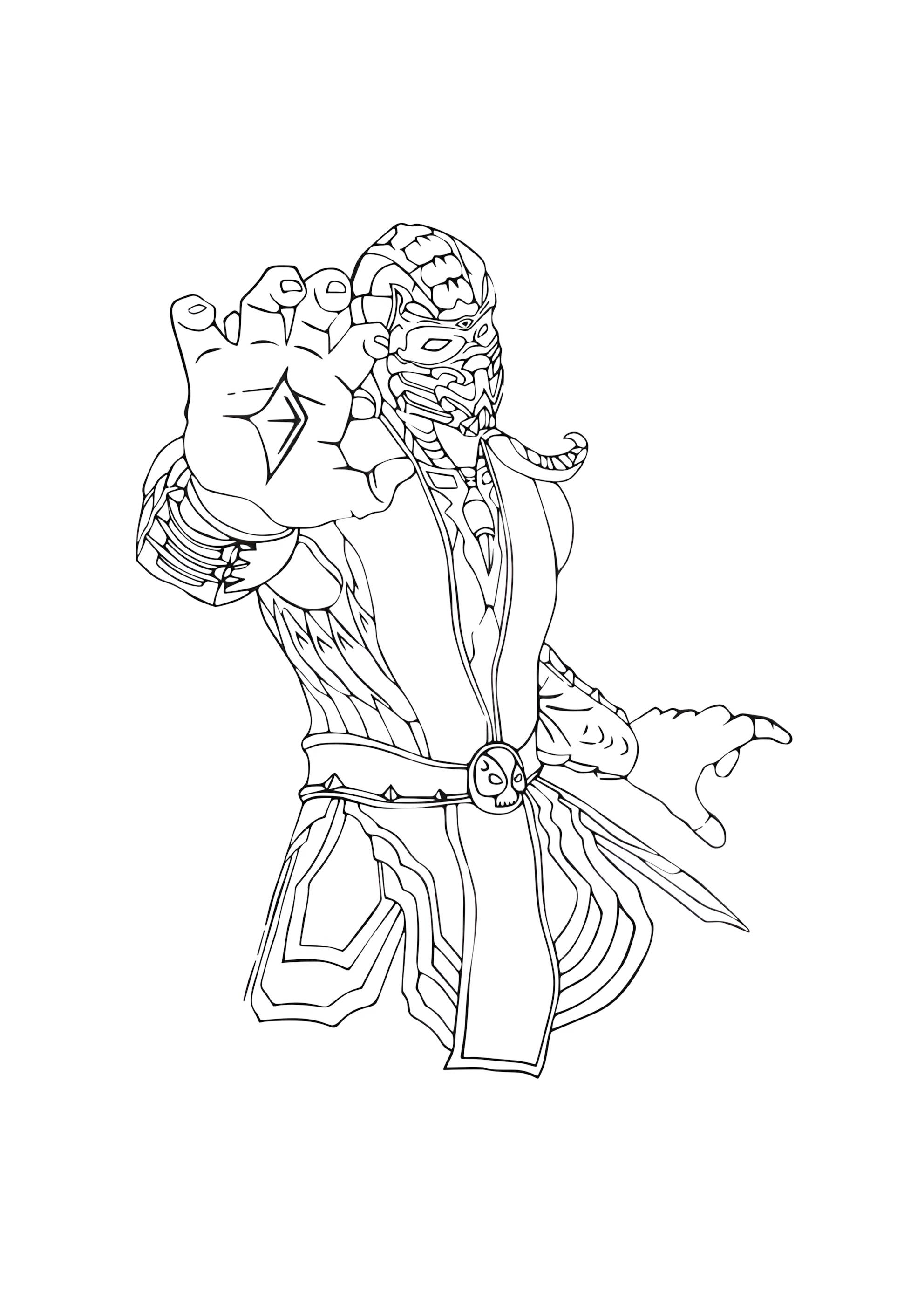 Раскраска Боец Скорпион