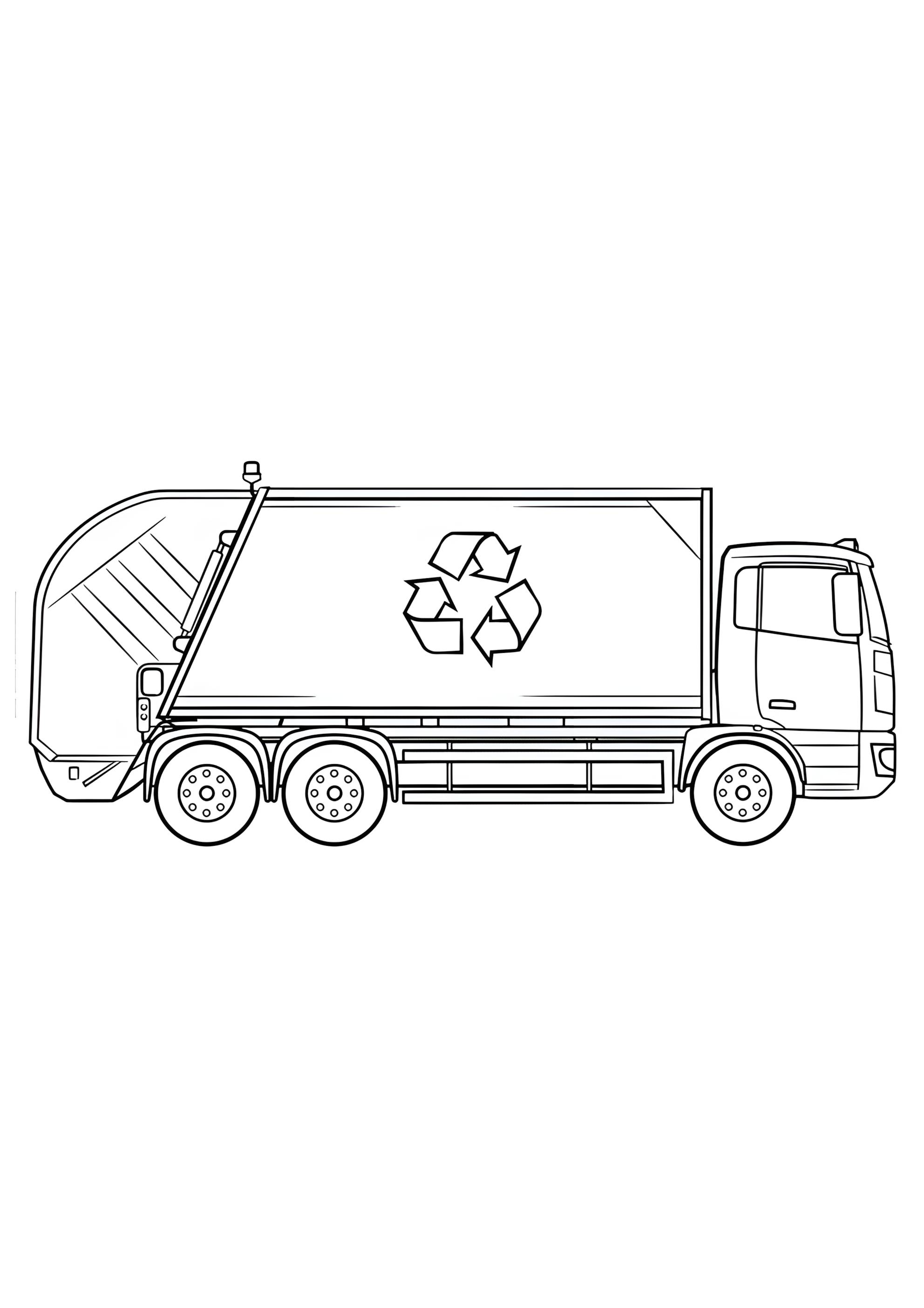 Раскраска Большой грузовой мусоровоз