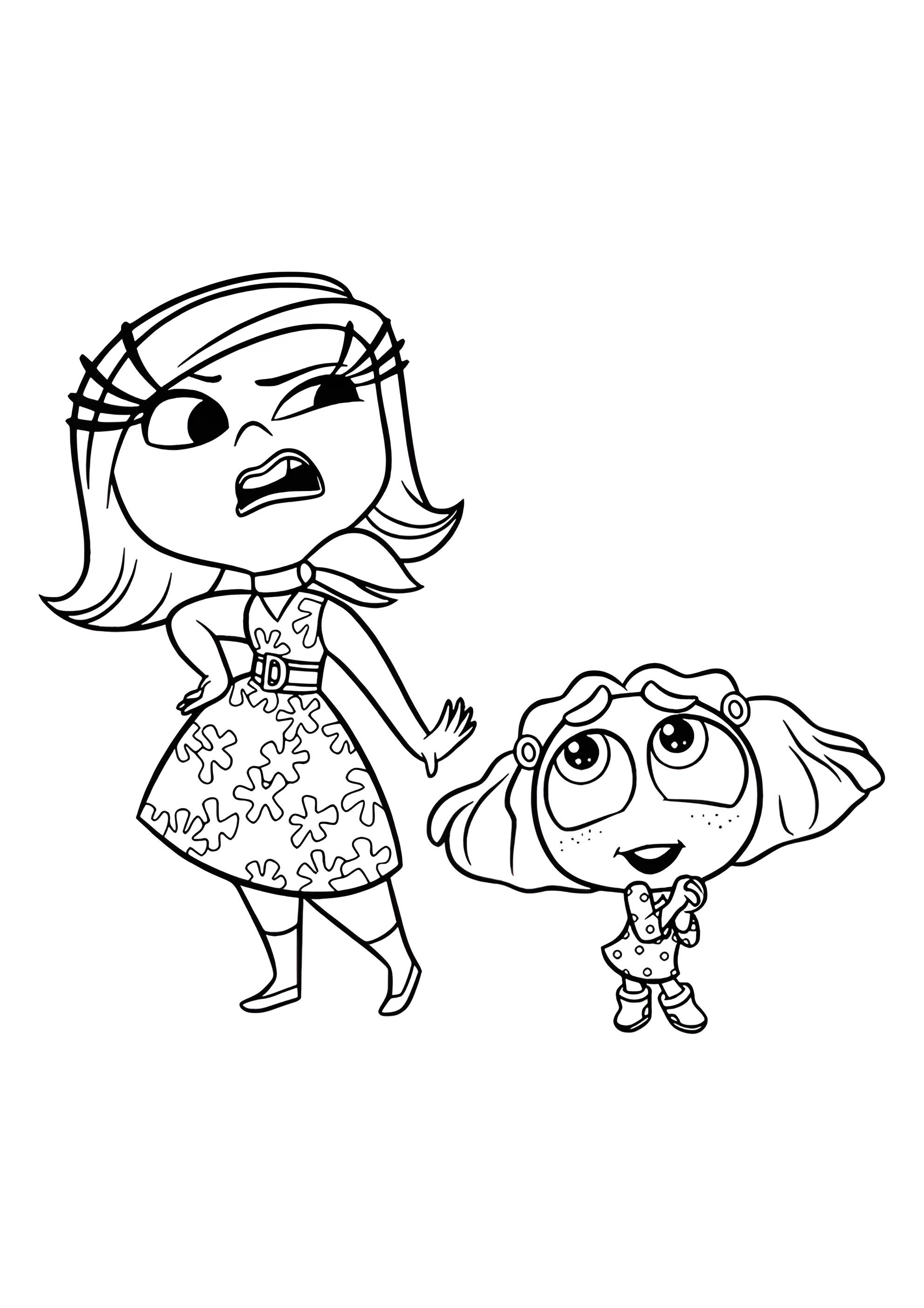 Раскраска Брезгливость и Зависть из Головоломка 2