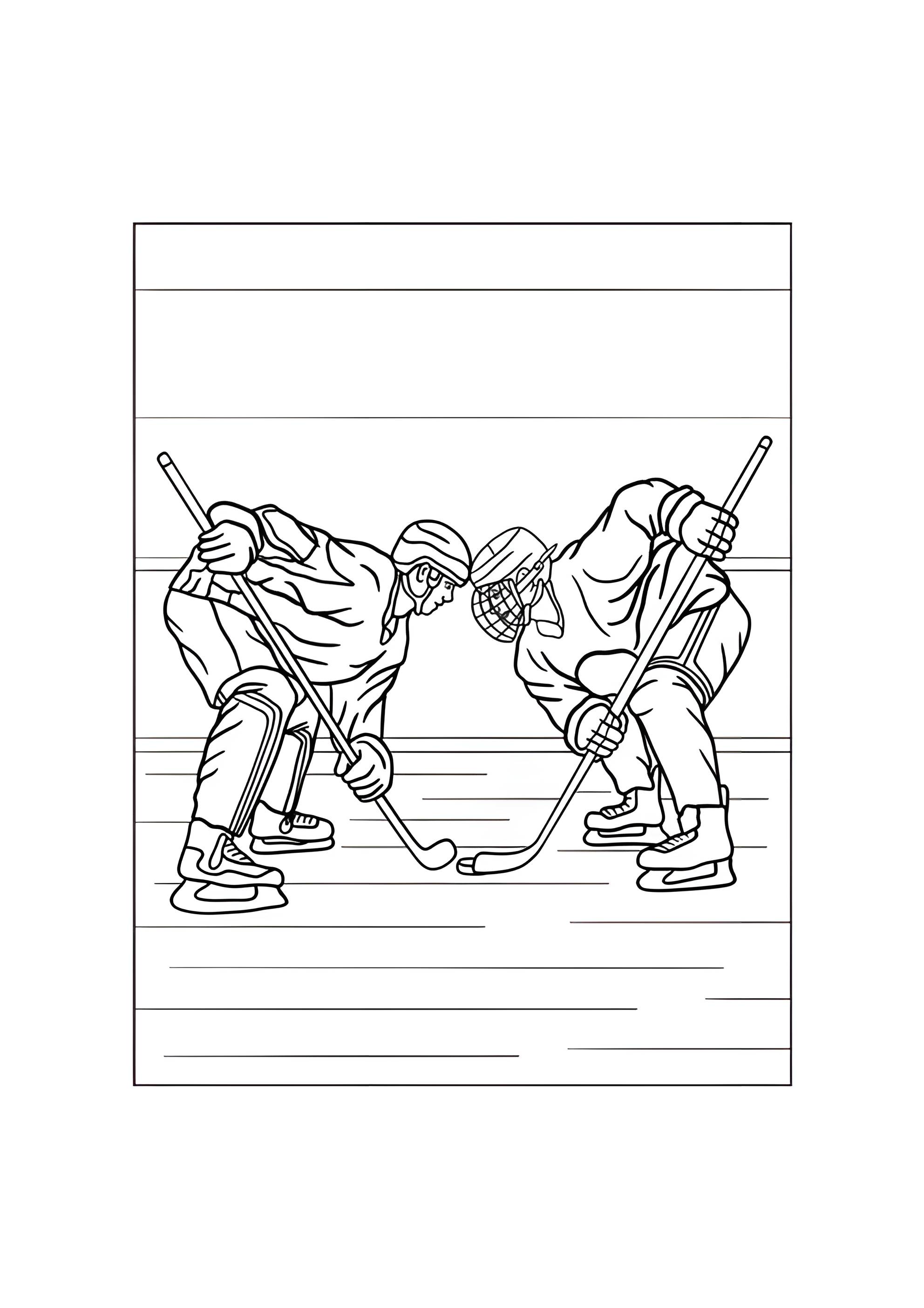 Раскраска Два хоккеиста