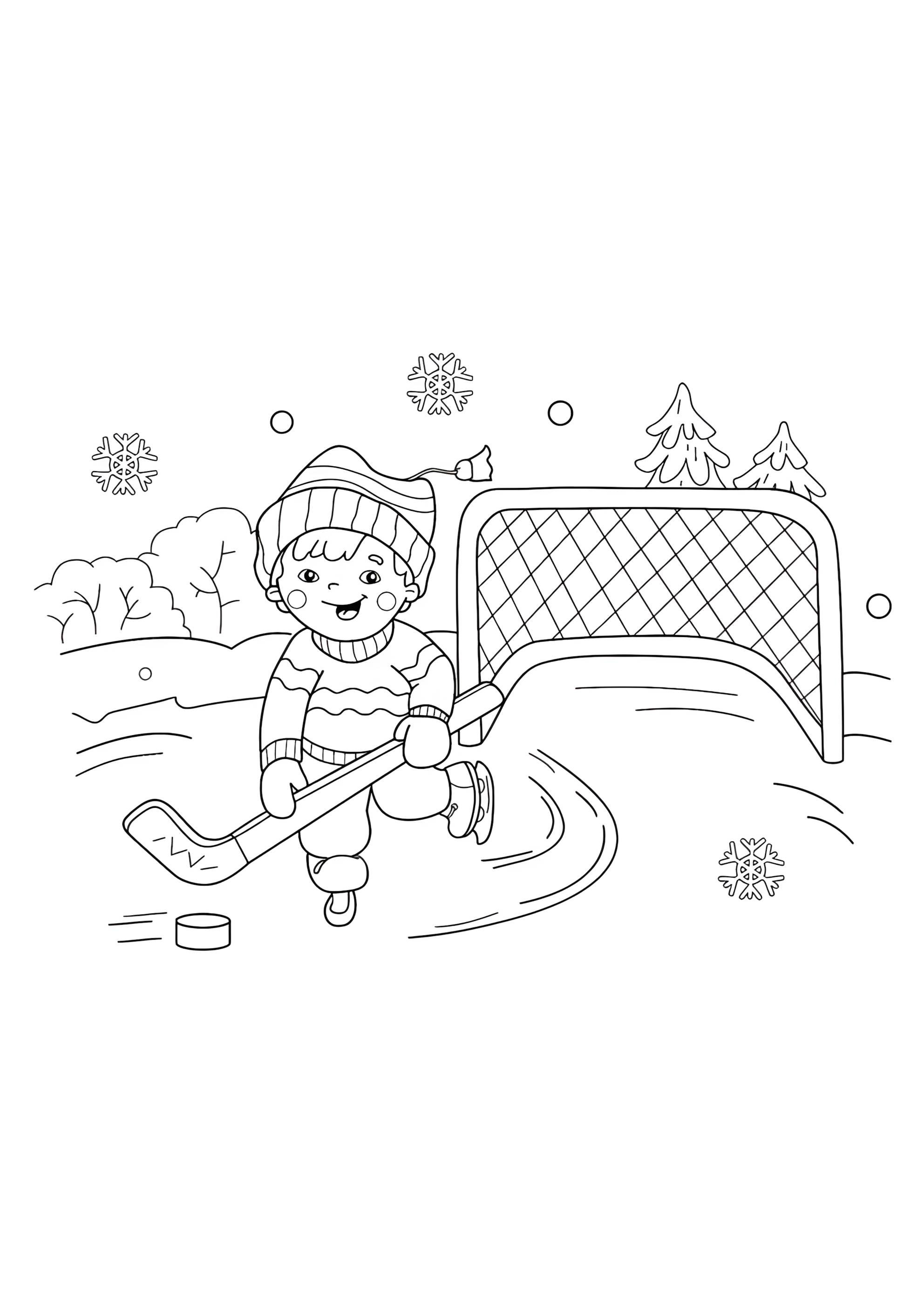 Раскраска Дворовый хоккей