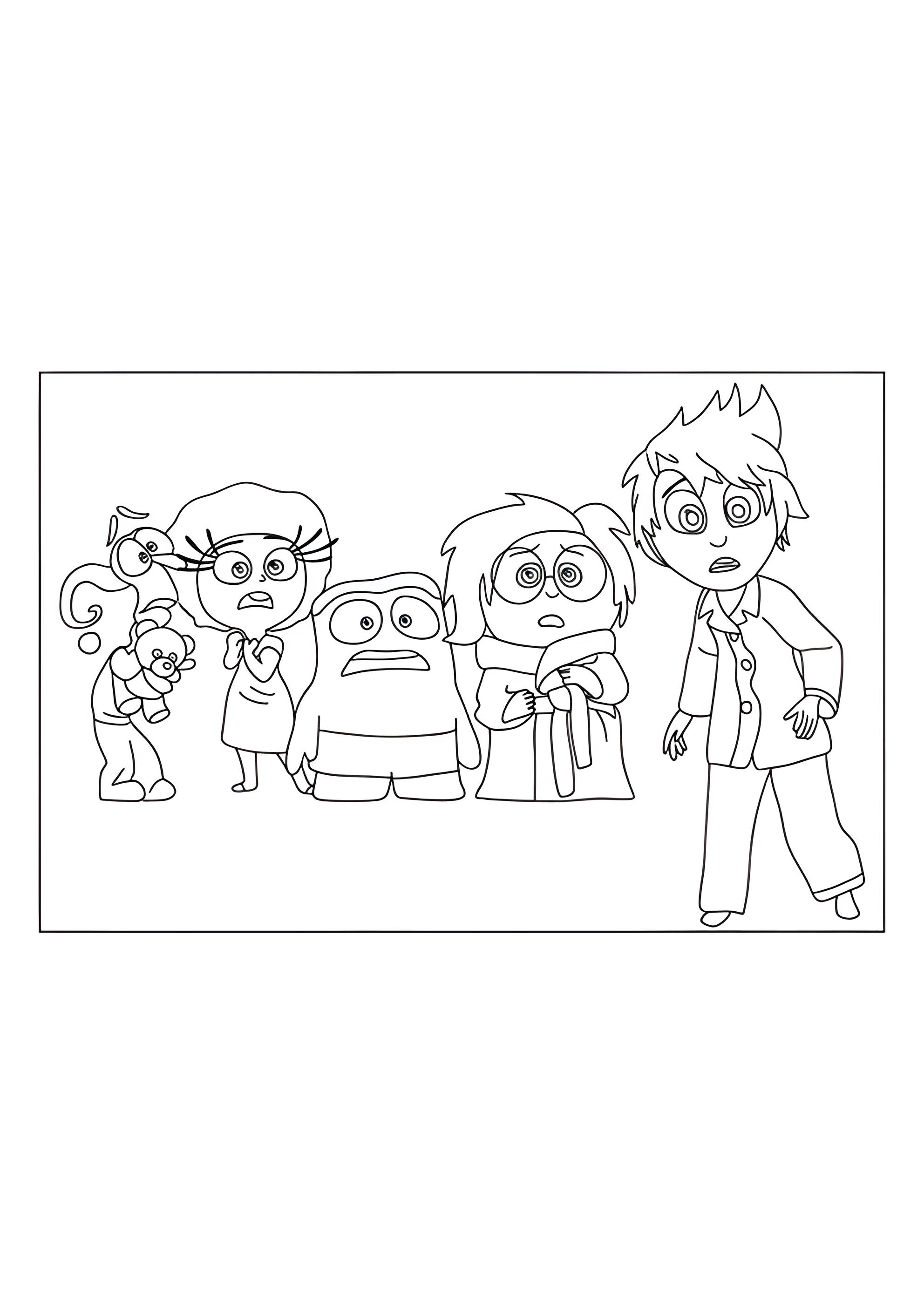 Раскраска Эмоции Райли проснулись по тревоге