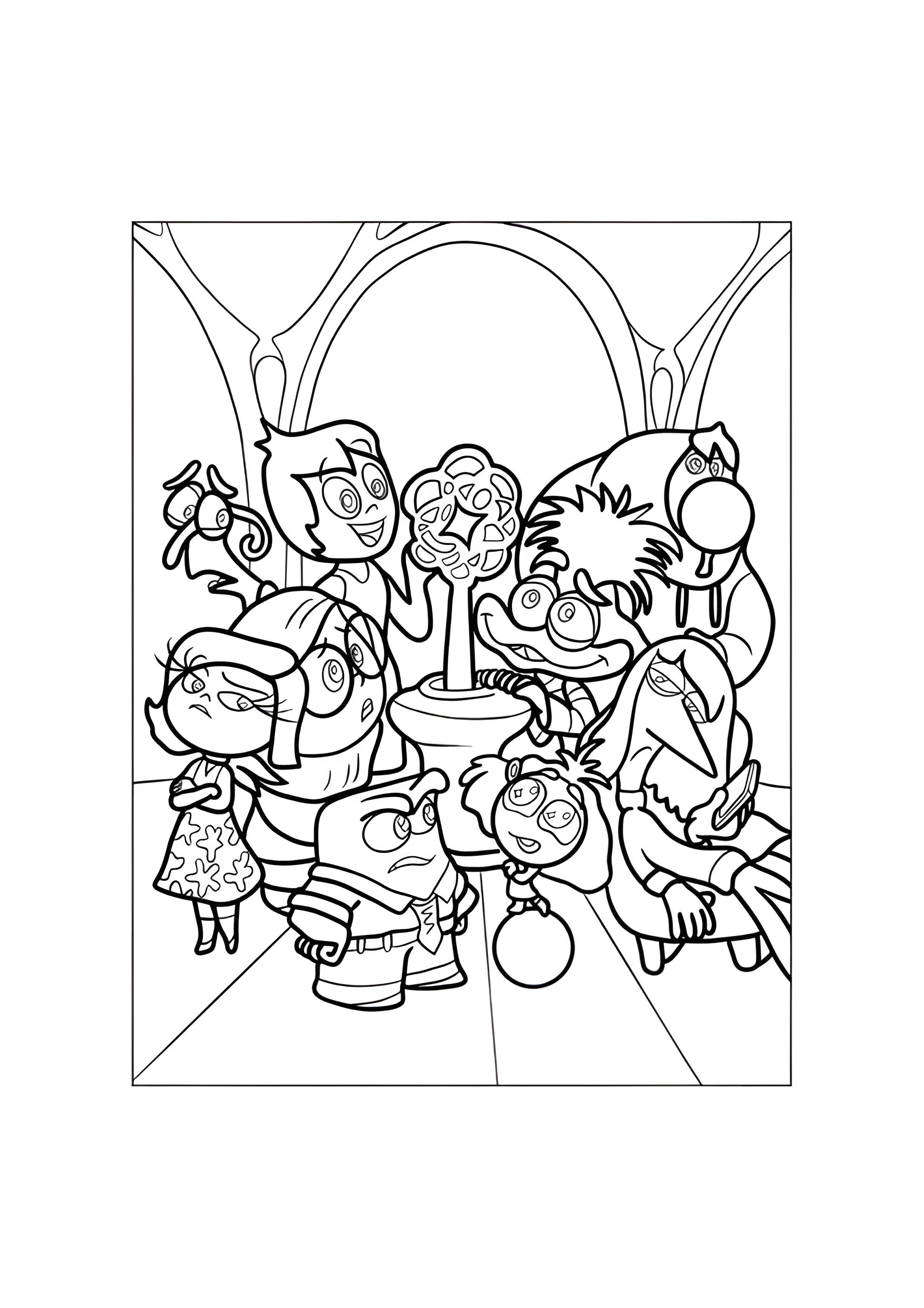 Раскраска Эмоции Райли рядом с самосознанием