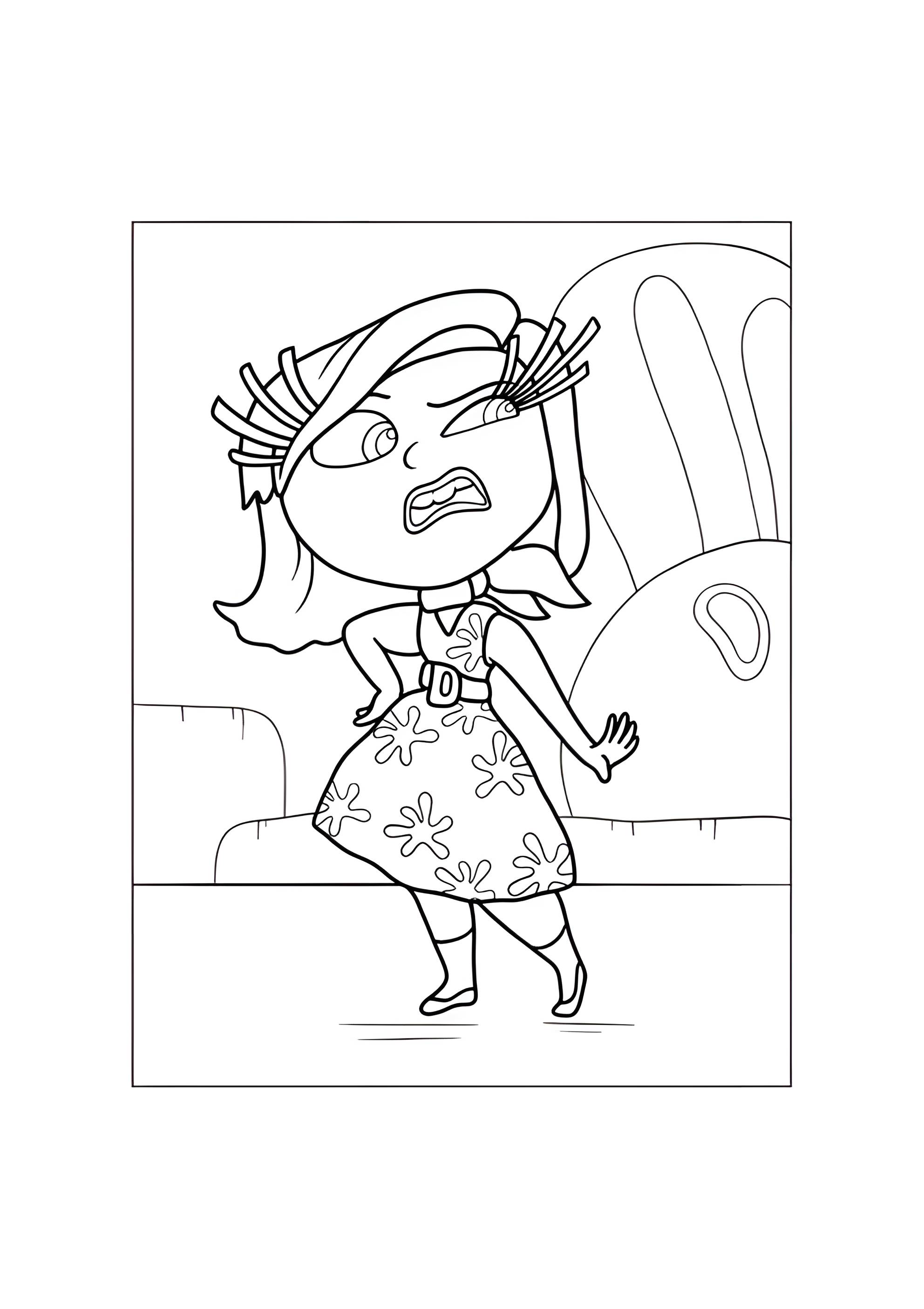 Раскраска Эмоция Брезгливость из Головоломка 2