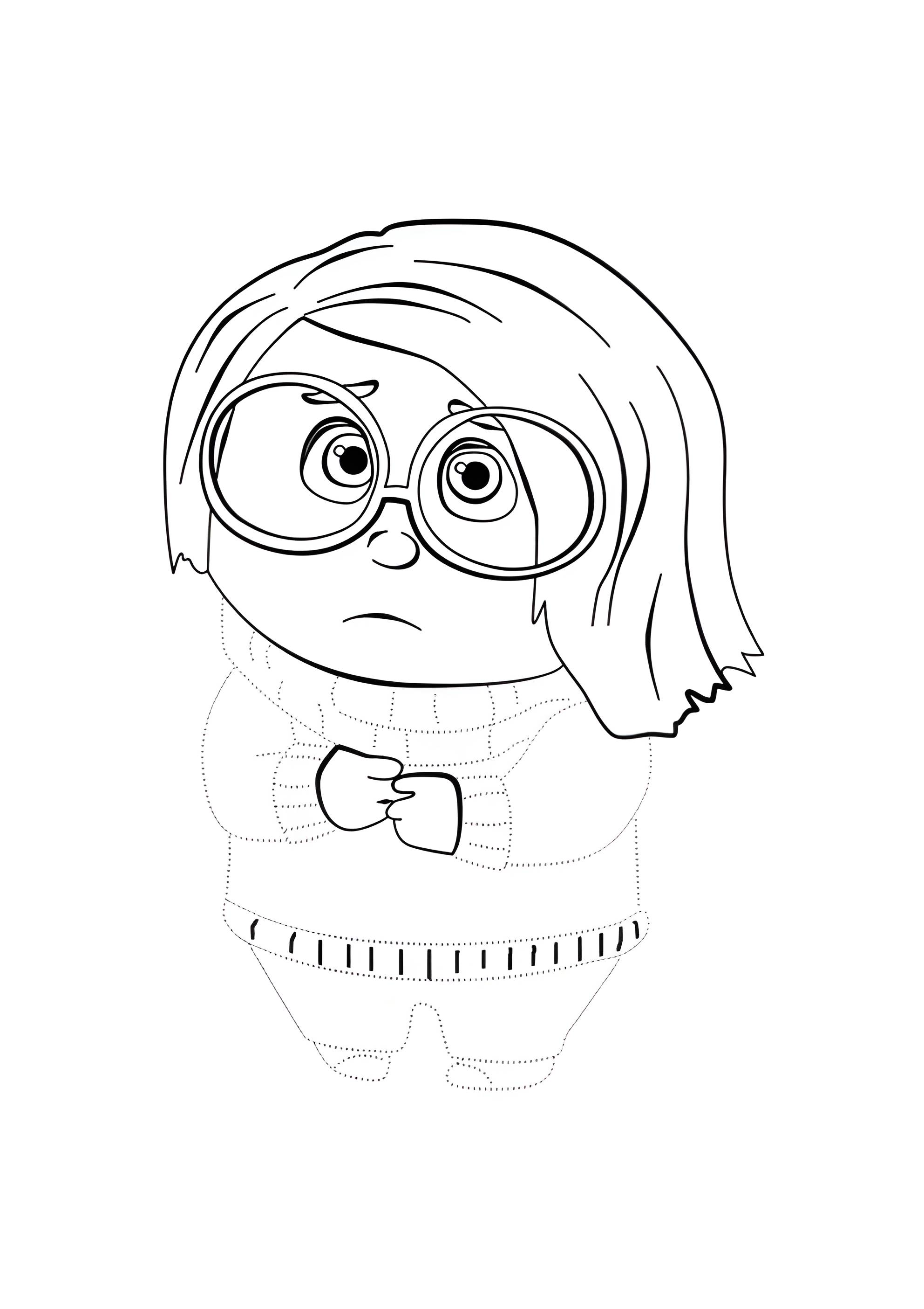 Раскраска Эмоция Печаль по точкам