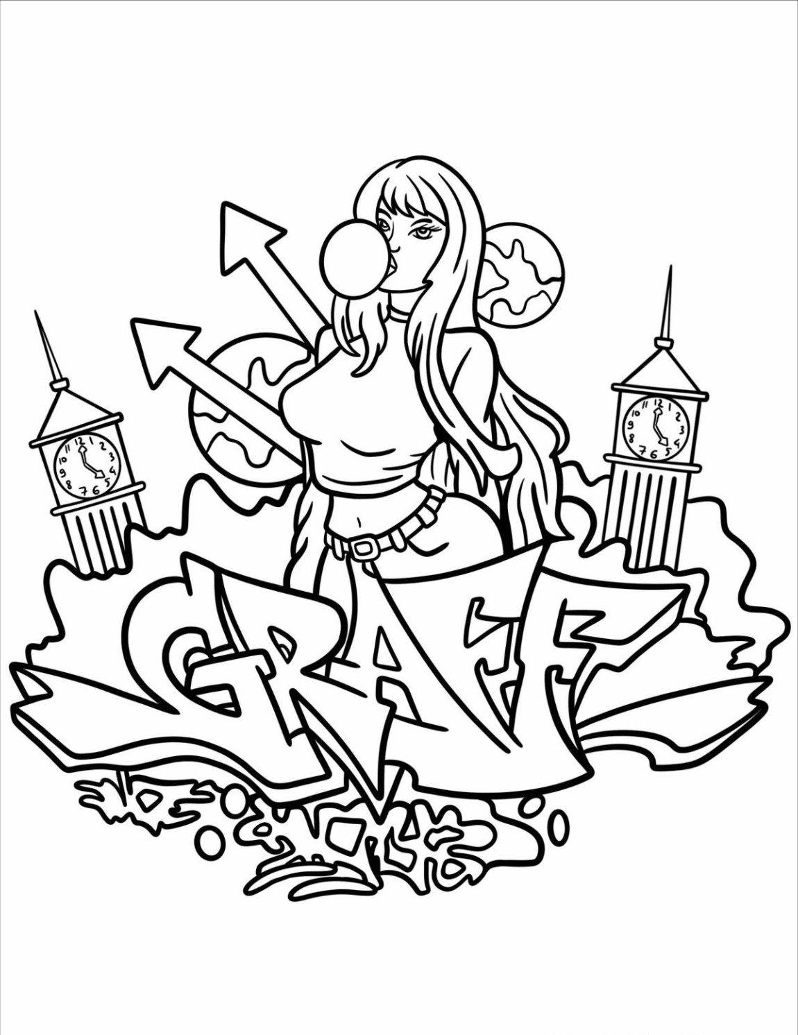 Раскраска Граффити 18