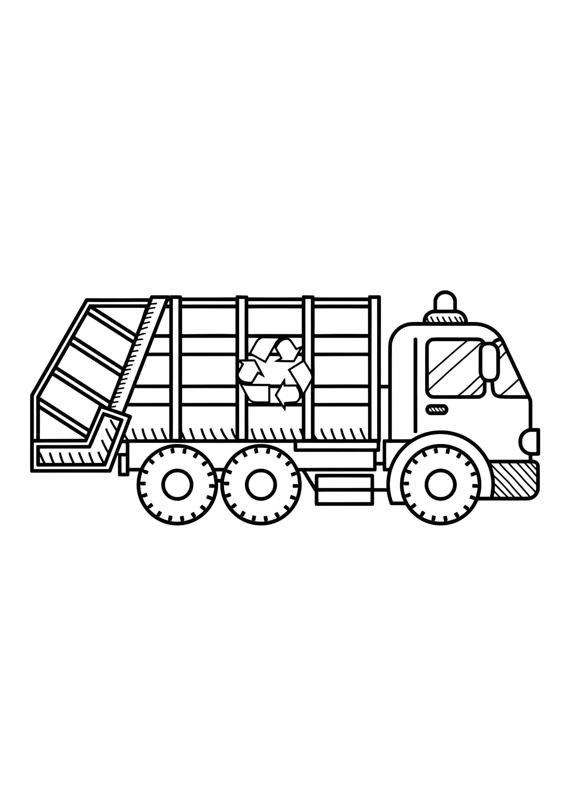 Раскраска Грузовик мусоровоз