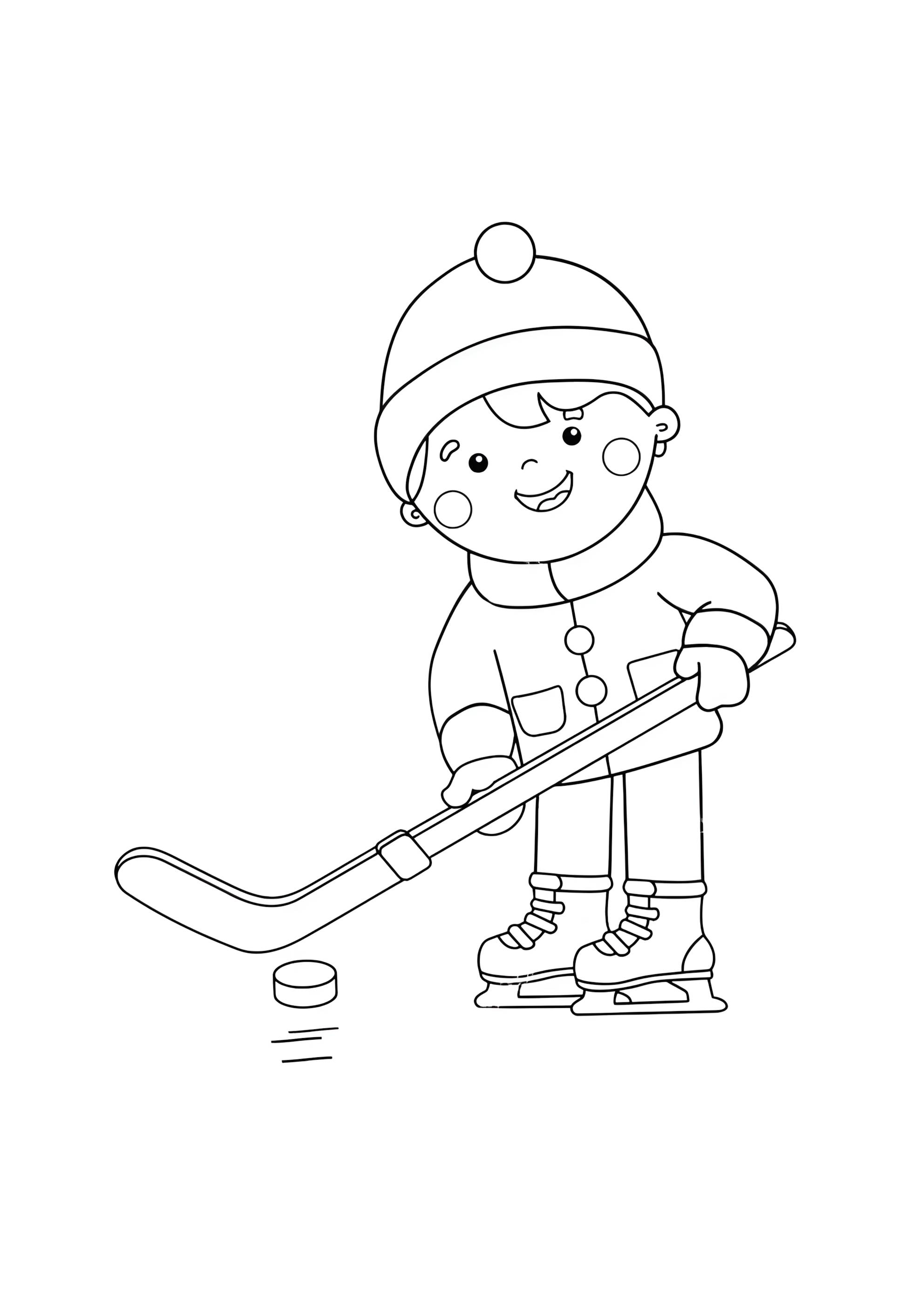 Раскраска Хоккей мальчик