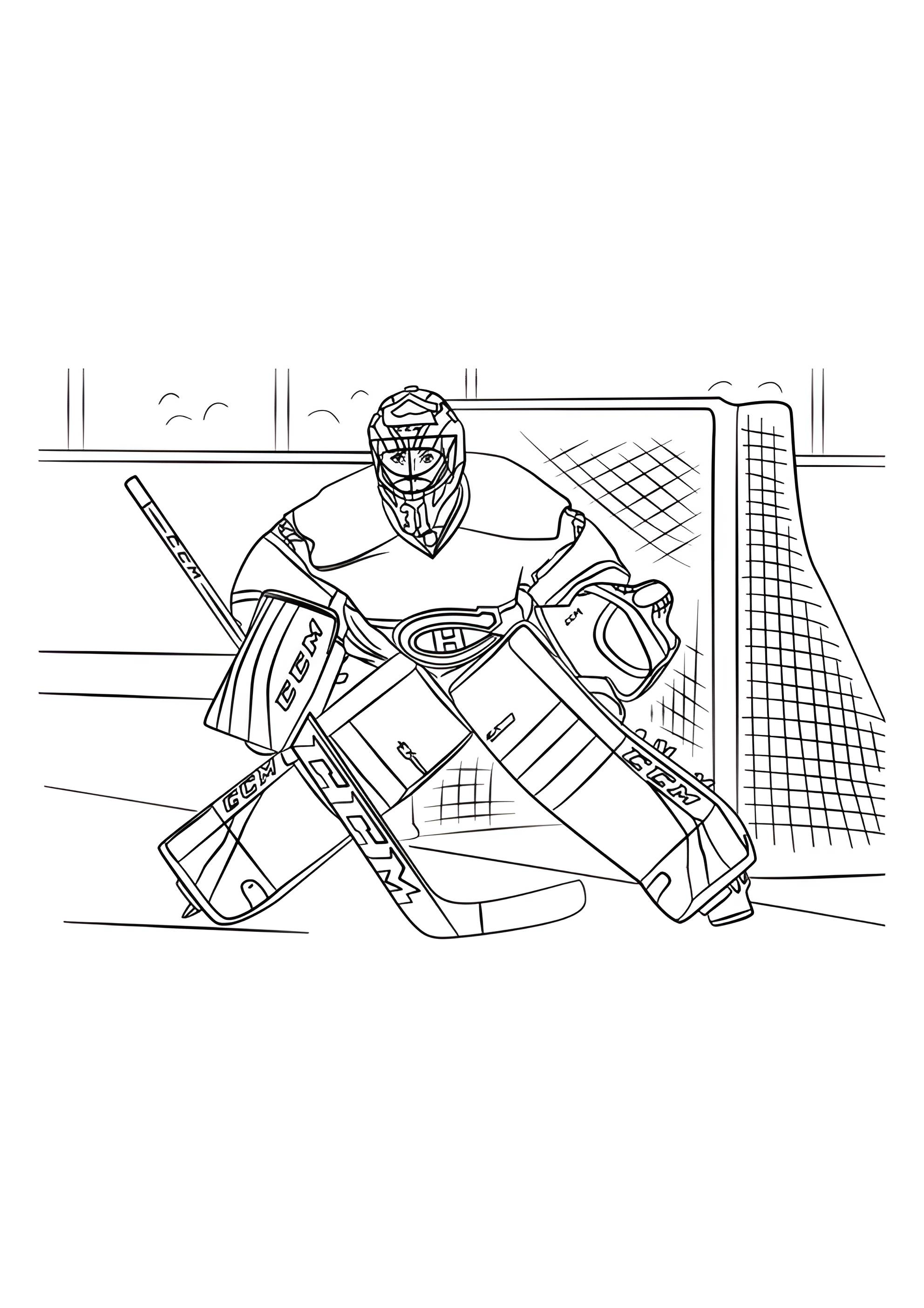 Раскраска Хоккейный вратарь