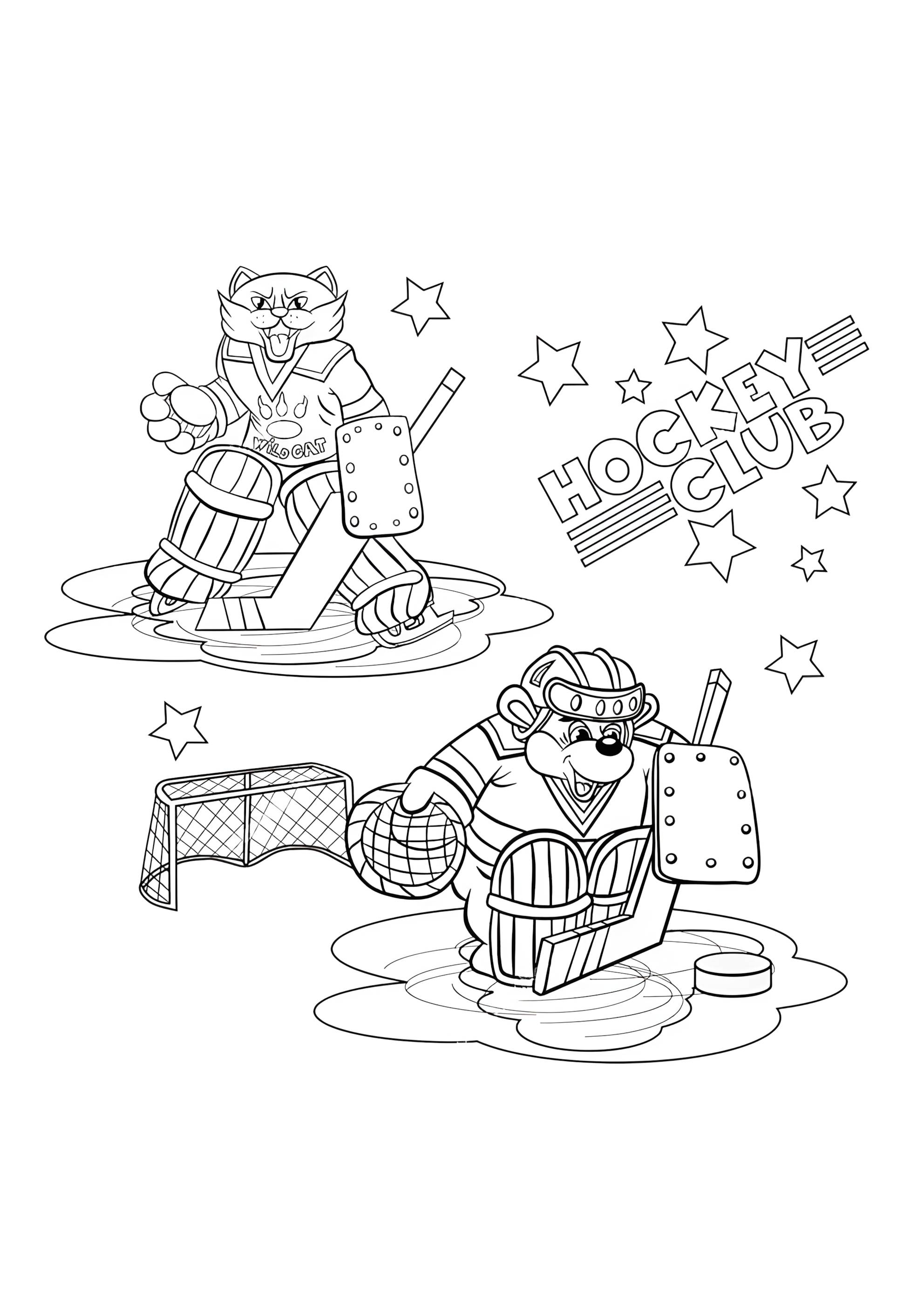 Раскраска Играют в хоккей