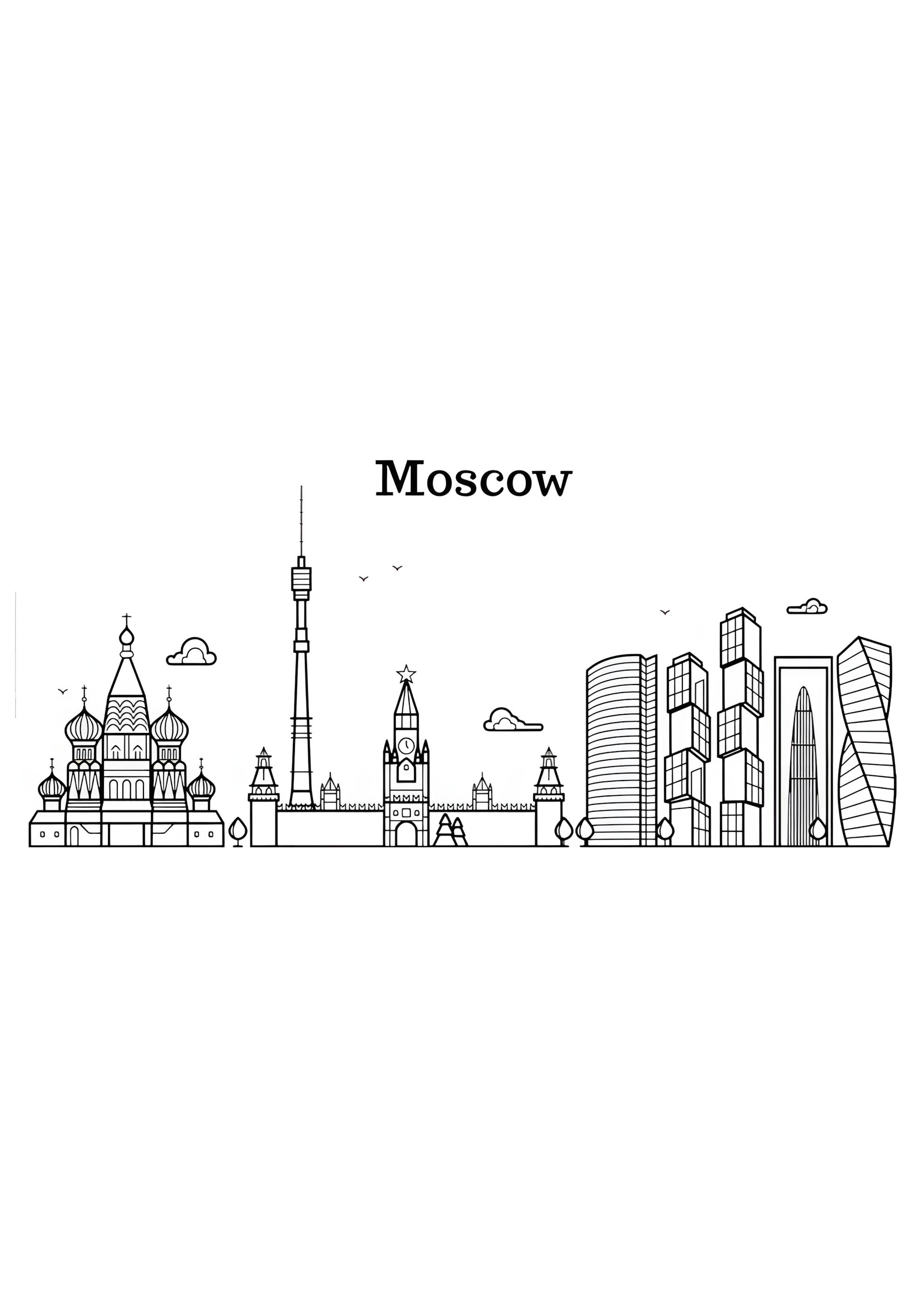Раскраска Иконка Москва