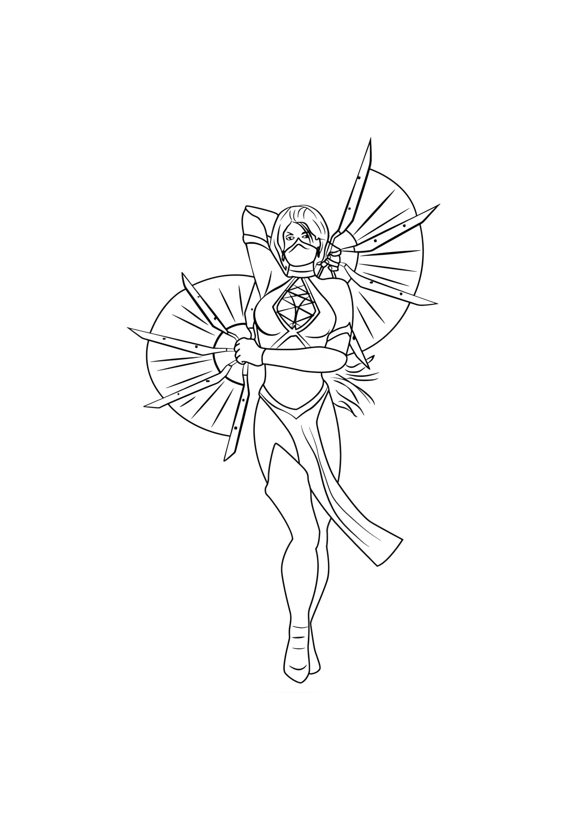 Раскраска Китана Мортал Комбат