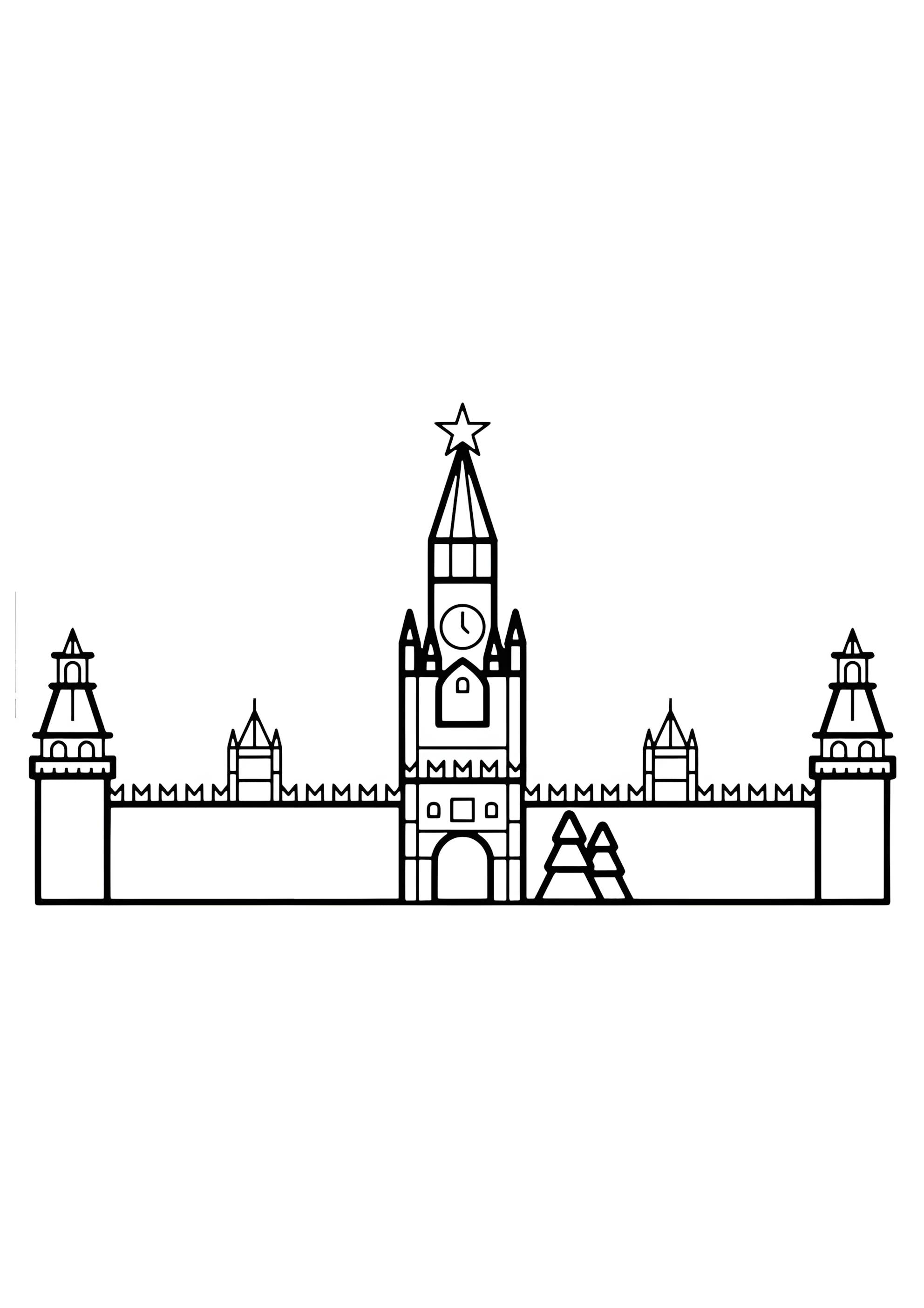 Раскраска Кремль Москва город России
