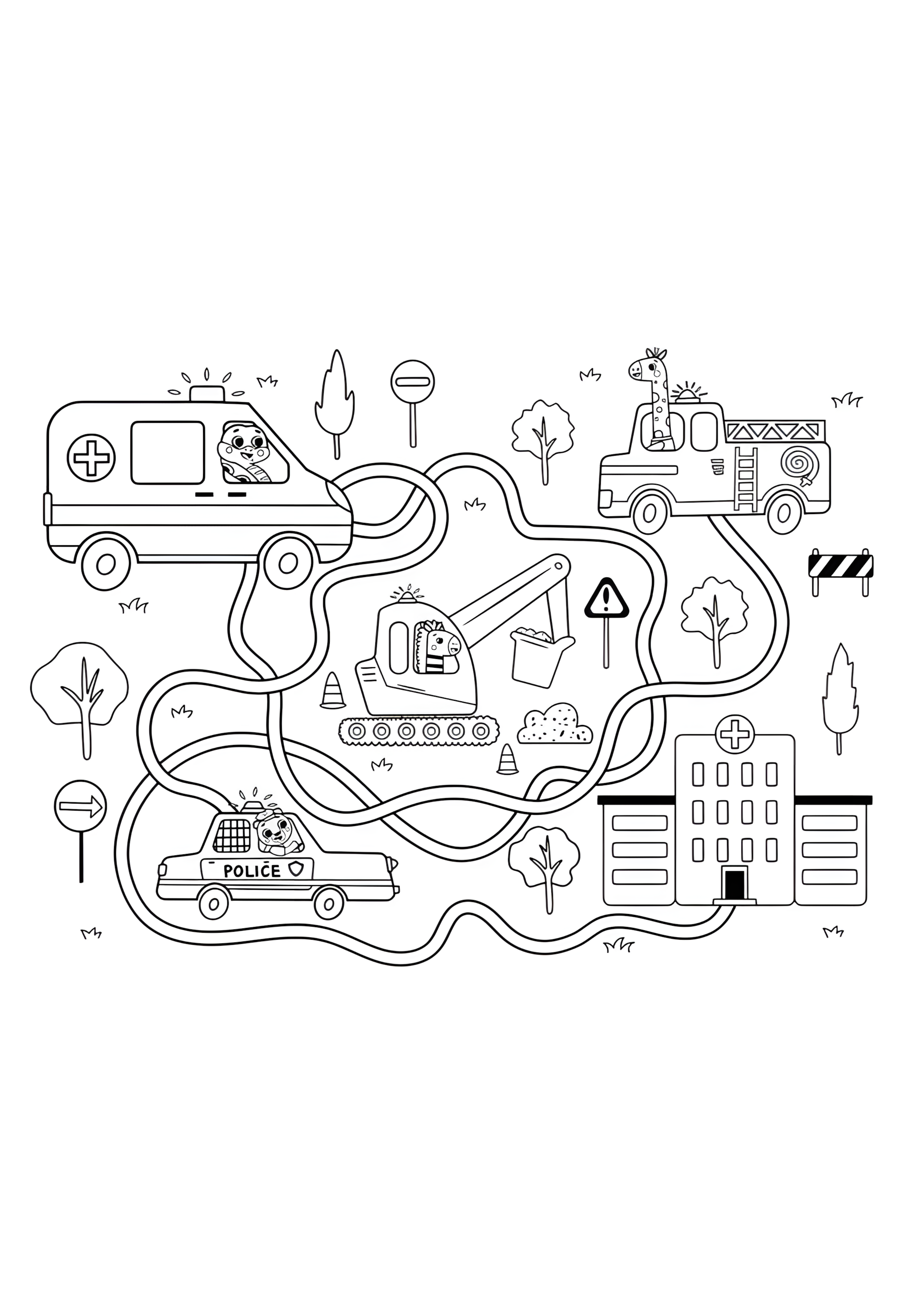 Раскраска Лабиринт в городе