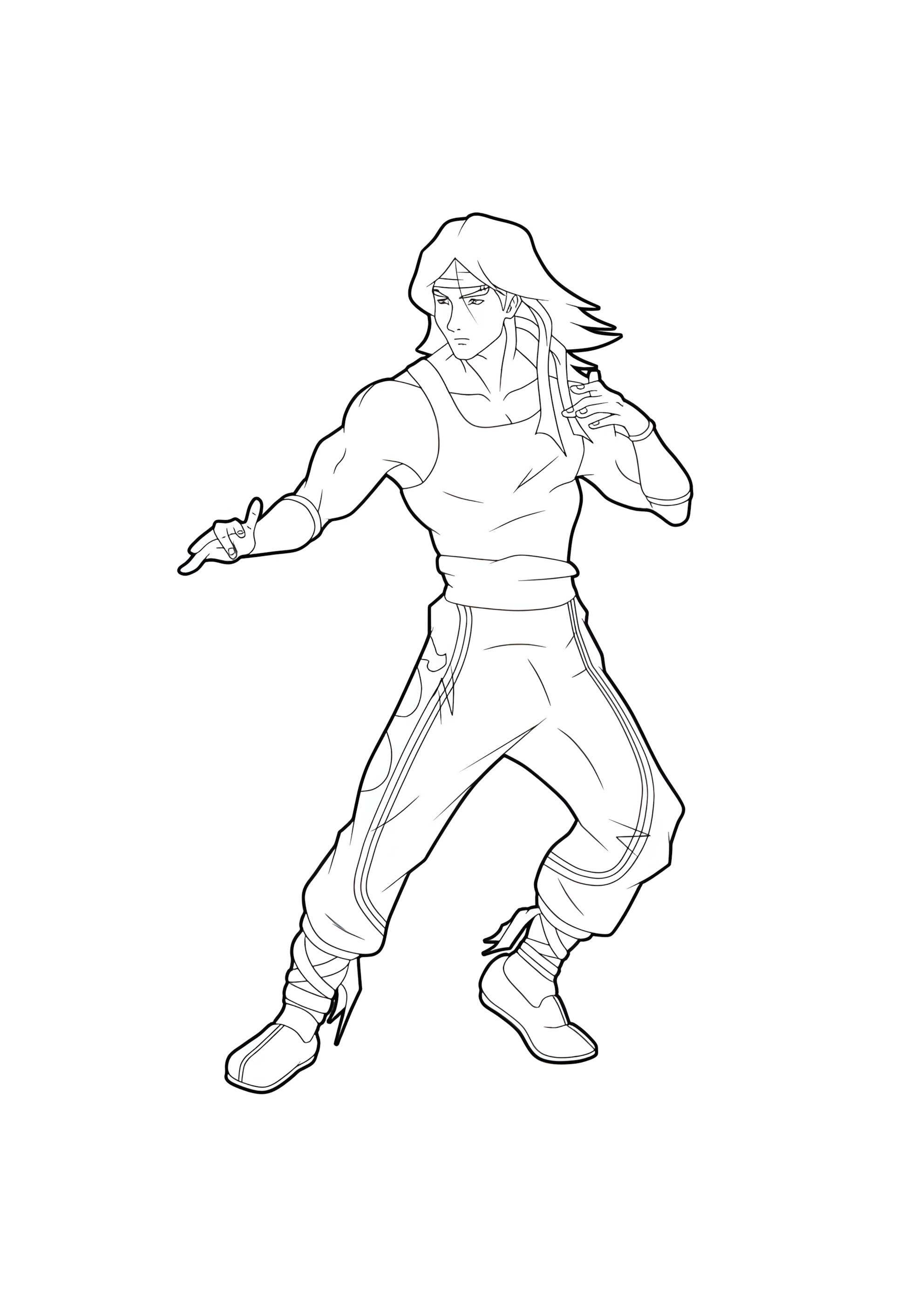 Раскраска Лю Кан Мортал Комбат