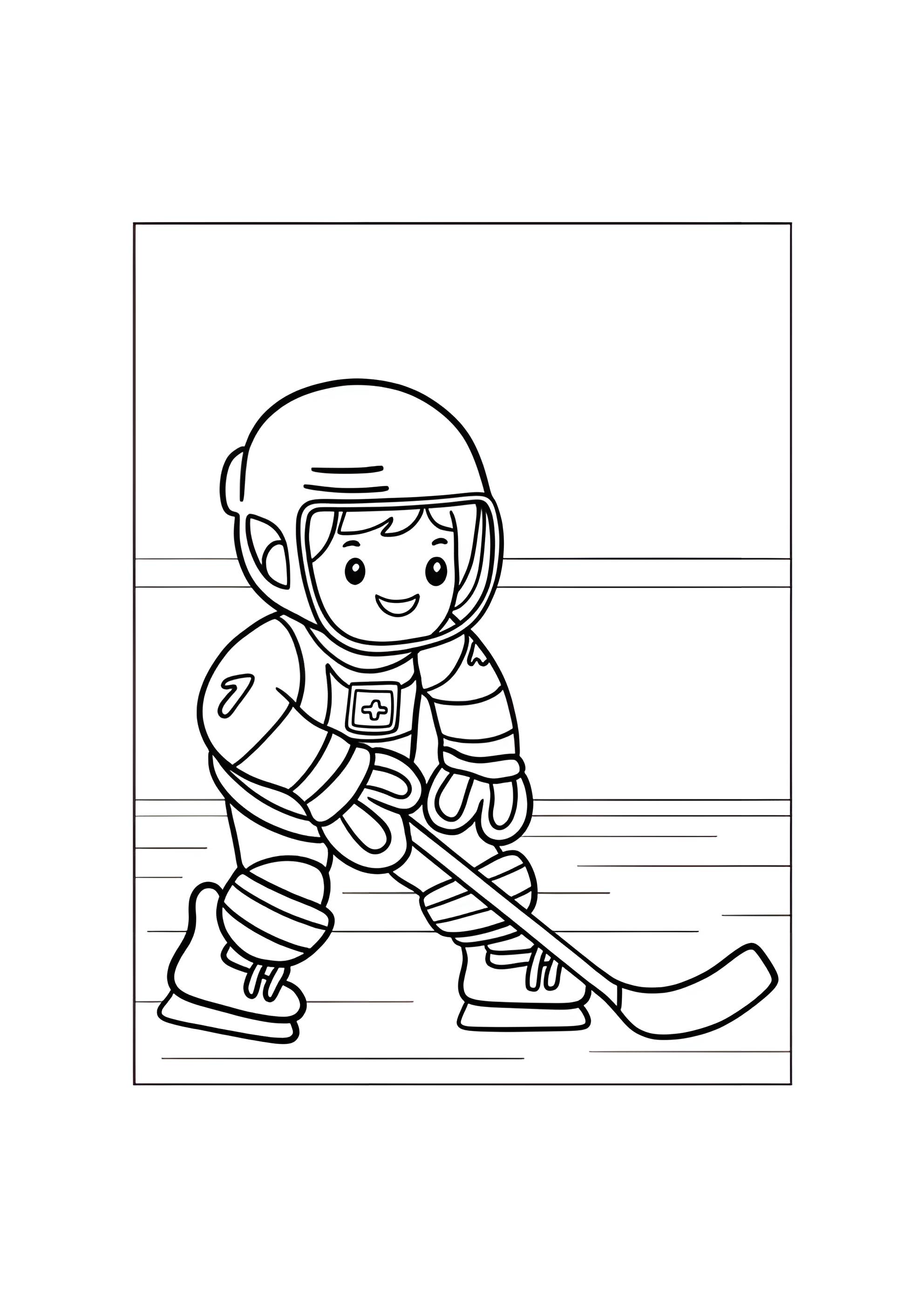 Раскраска Мальчик хоккеист